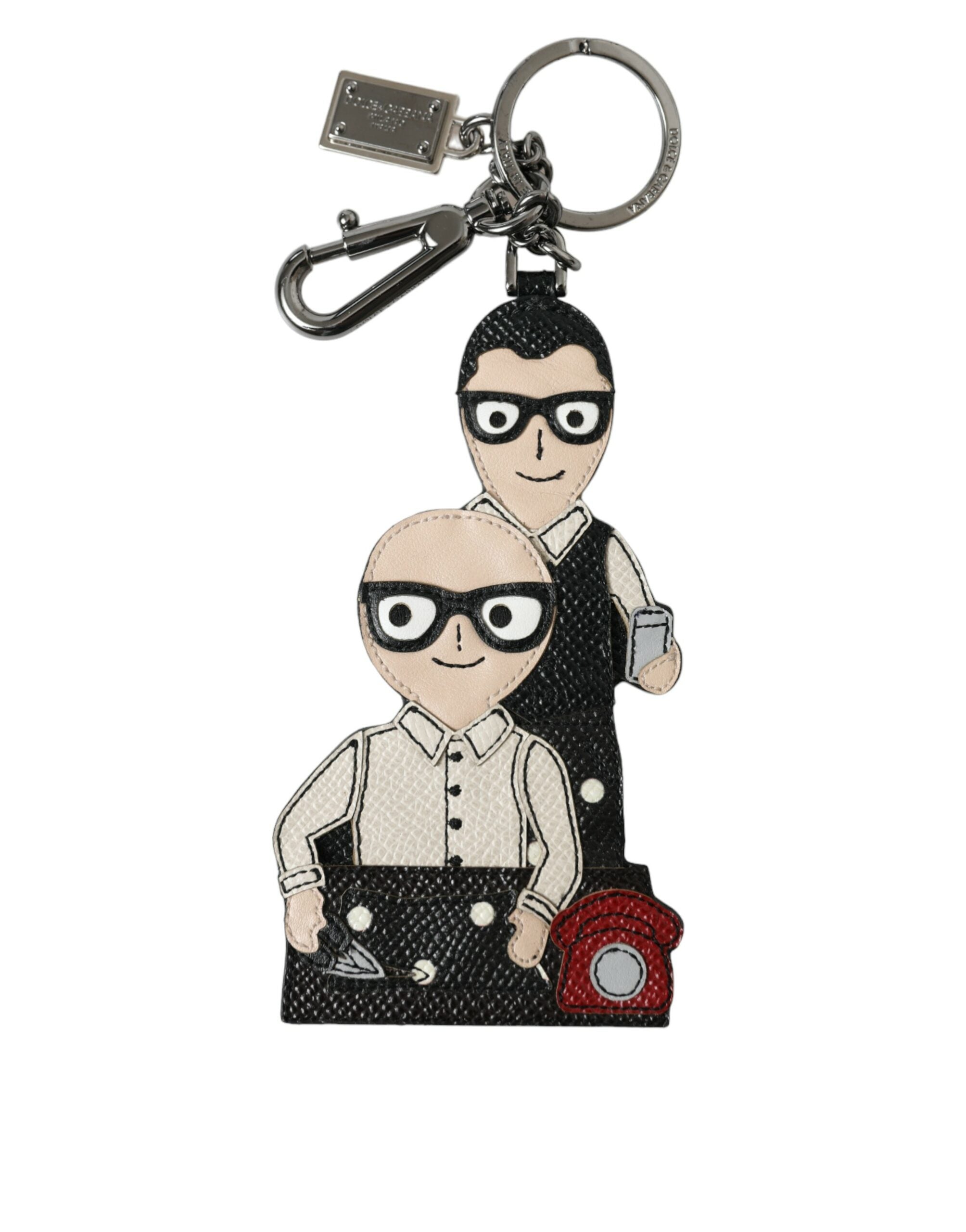 Dolce & Gabbana Leder Dominico Stefano #DGFAMILY Logo-Schlüsselanhänger