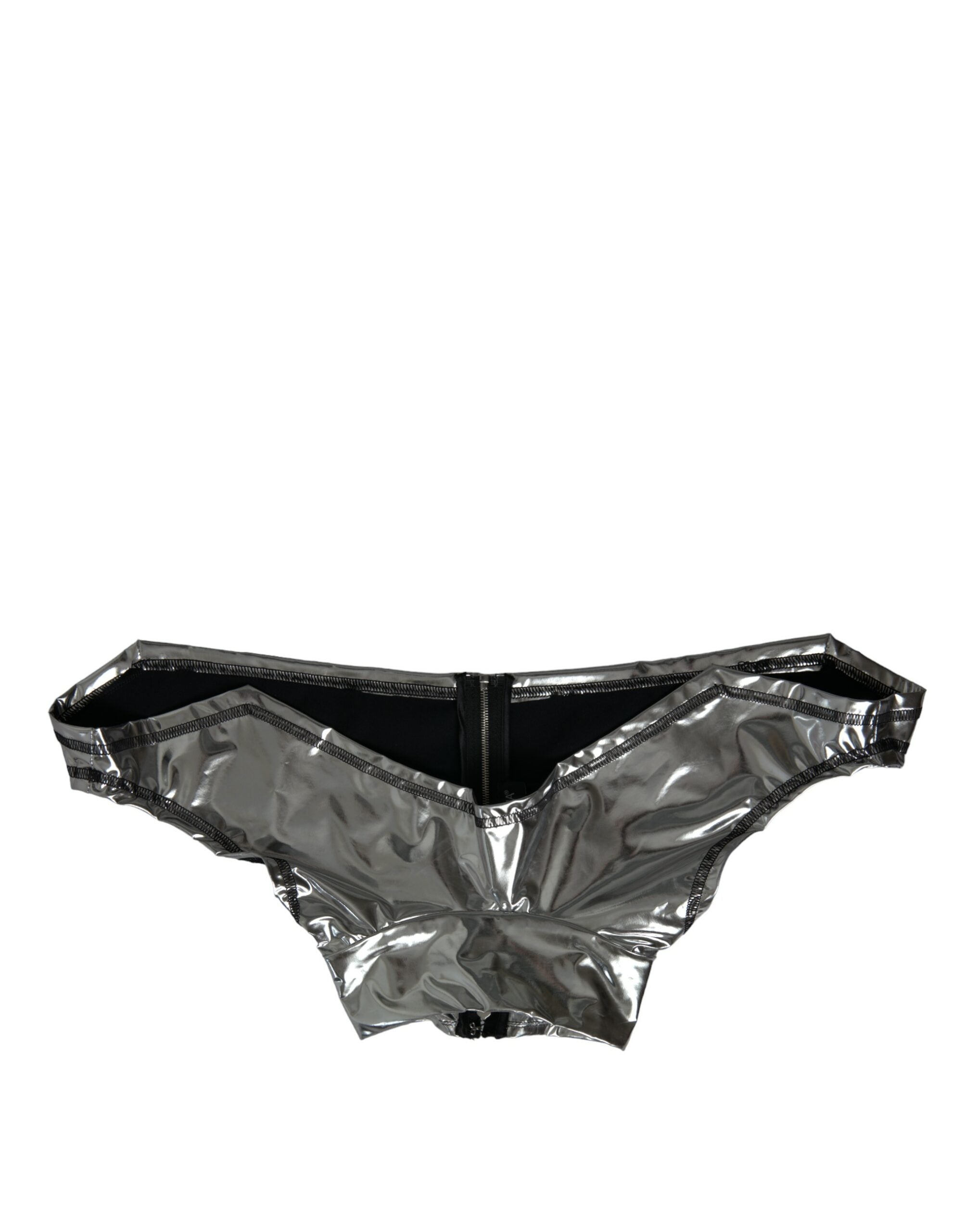Dolce & Gabbana Silbernes Polyester-Stretch-Top