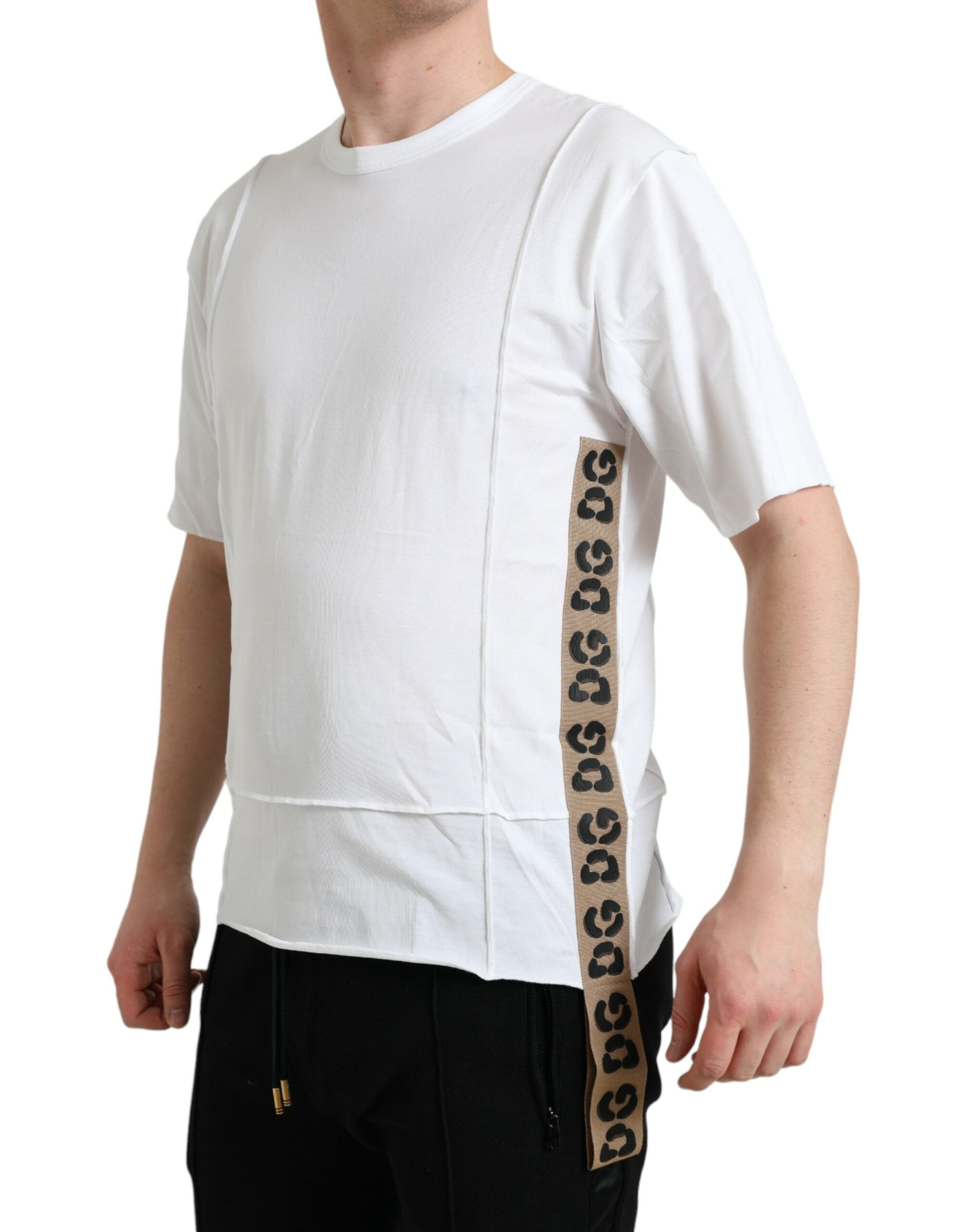 Dolce & Gabbana Weißes Logo-T-Shirt mit Rundhalsausschnitt und kurzen Ärmeln