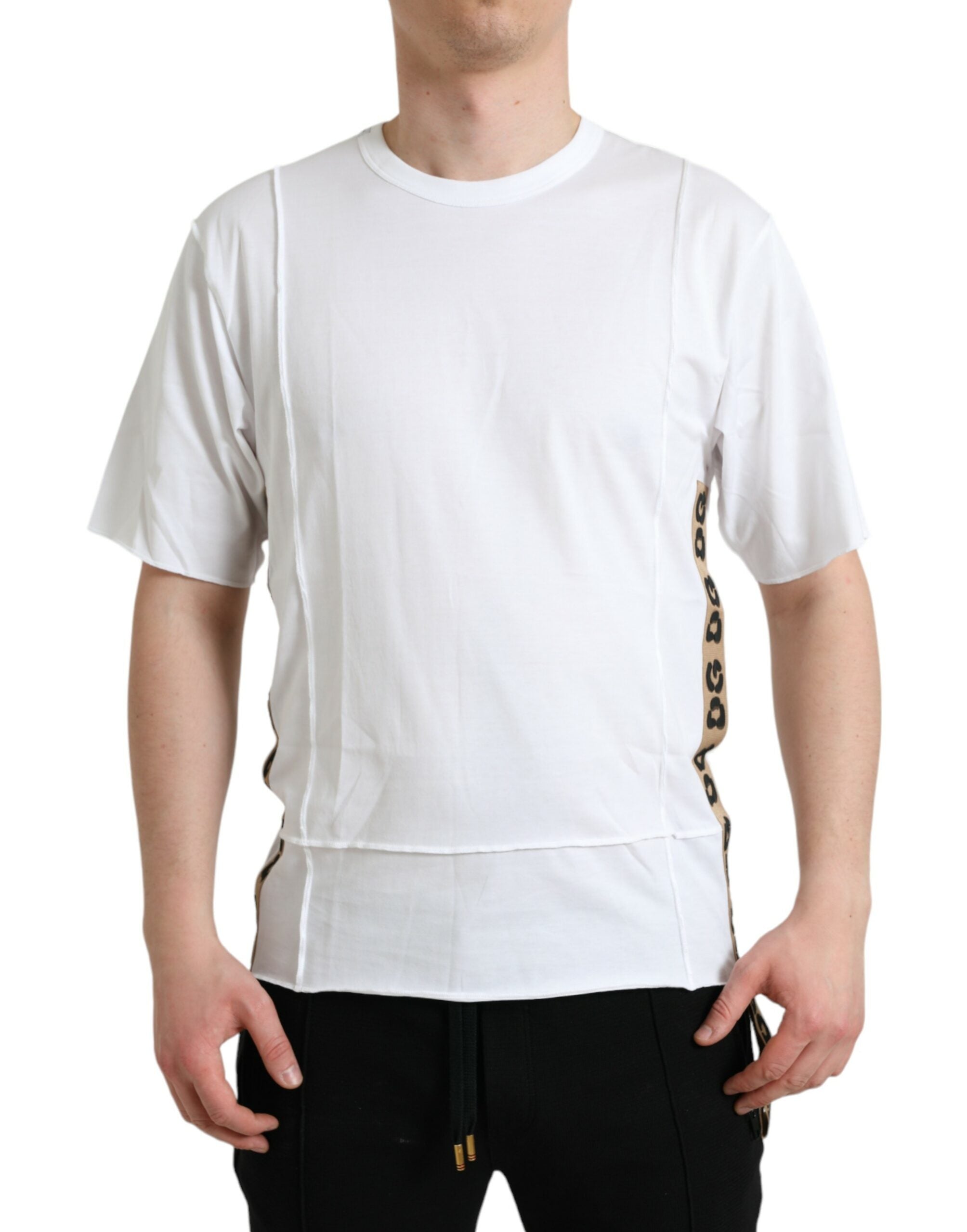 Dolce & Gabbana Weißes Logo-T-Shirt mit Rundhalsausschnitt und kurzen Ärmeln