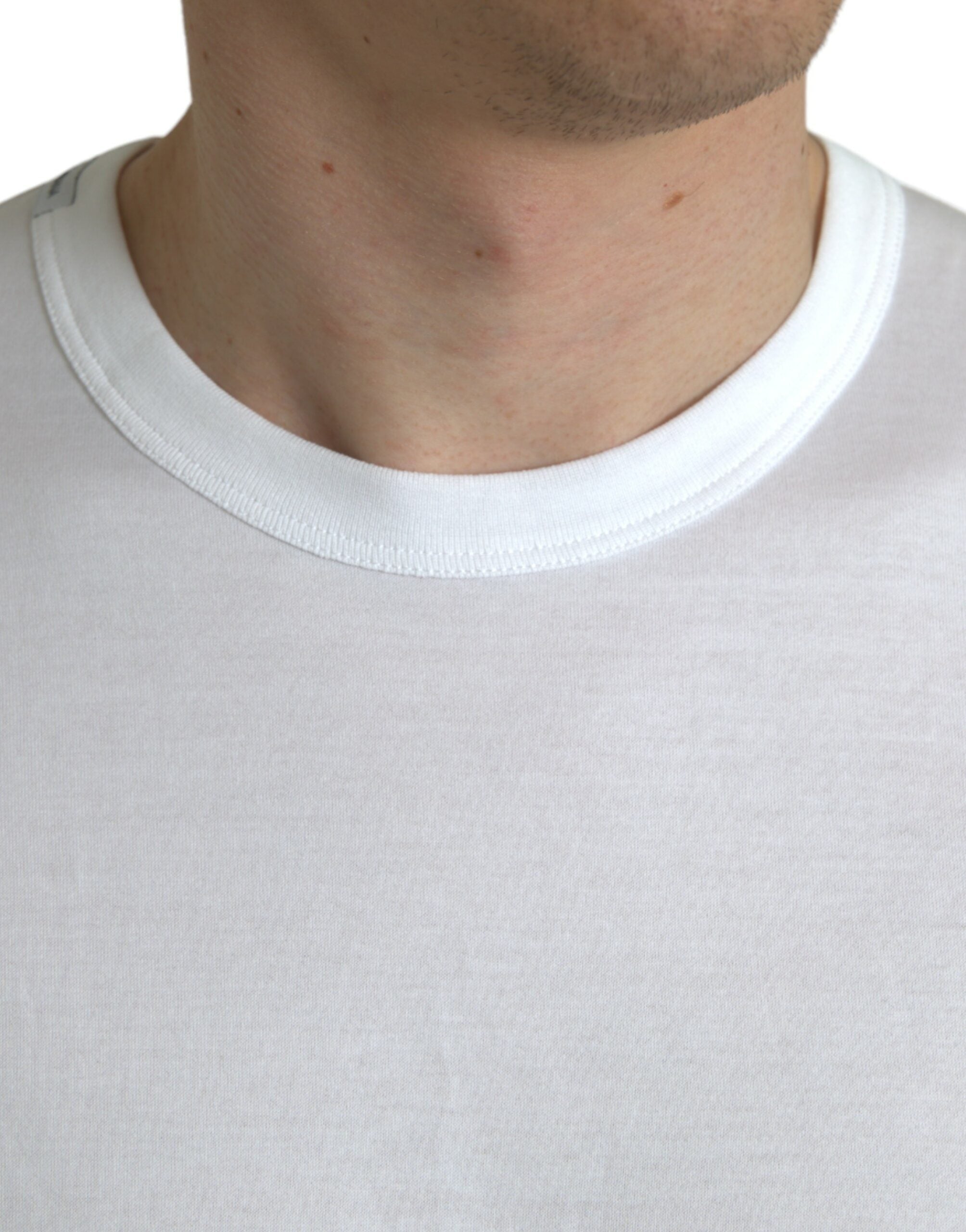 Dolce & Gabbana Weißes Logo-T-Shirt mit Rundhalsausschnitt und kurzen Ärmeln