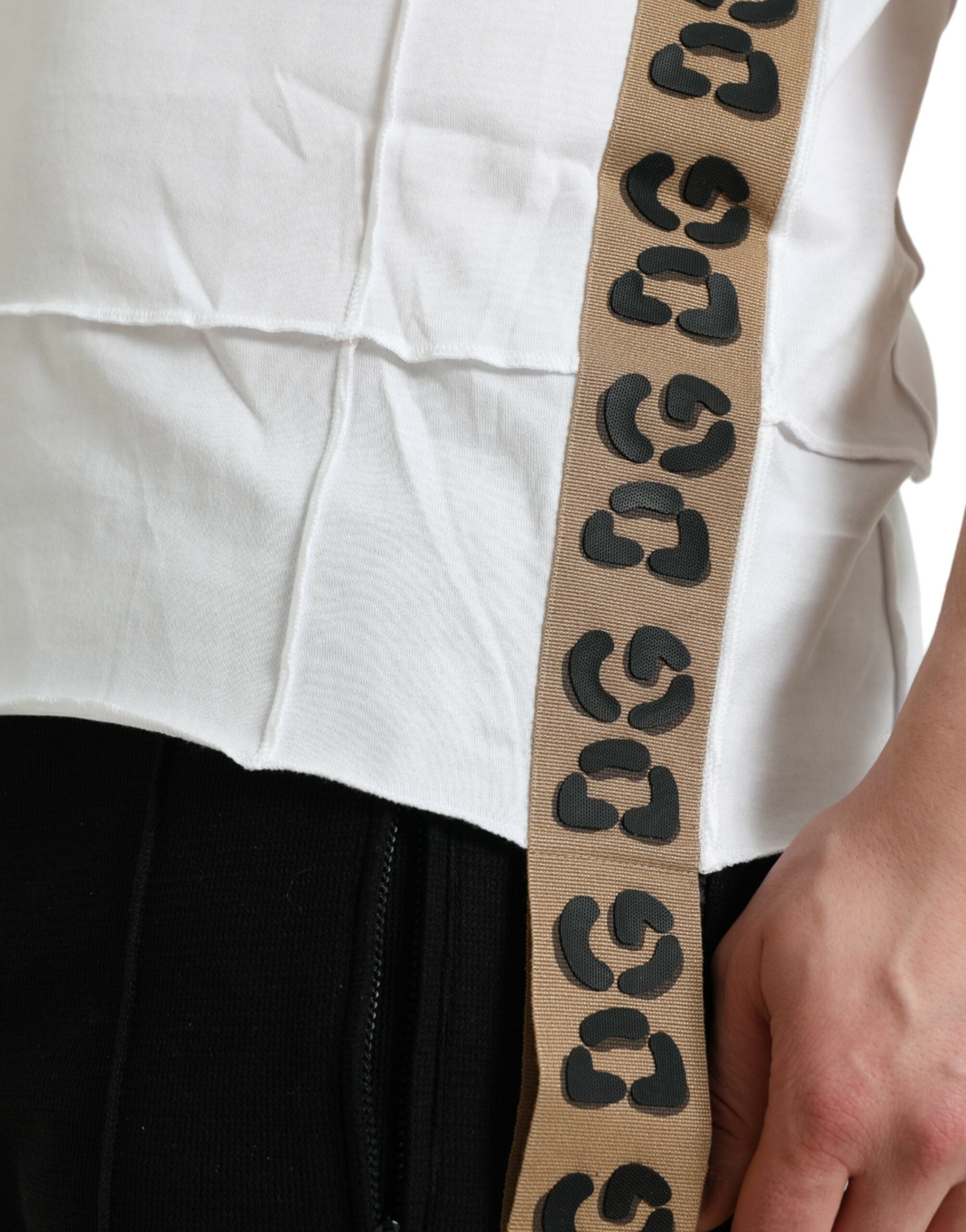 Dolce & Gabbana Weißes Logo-T-Shirt mit Rundhalsausschnitt und kurzen Ärmeln