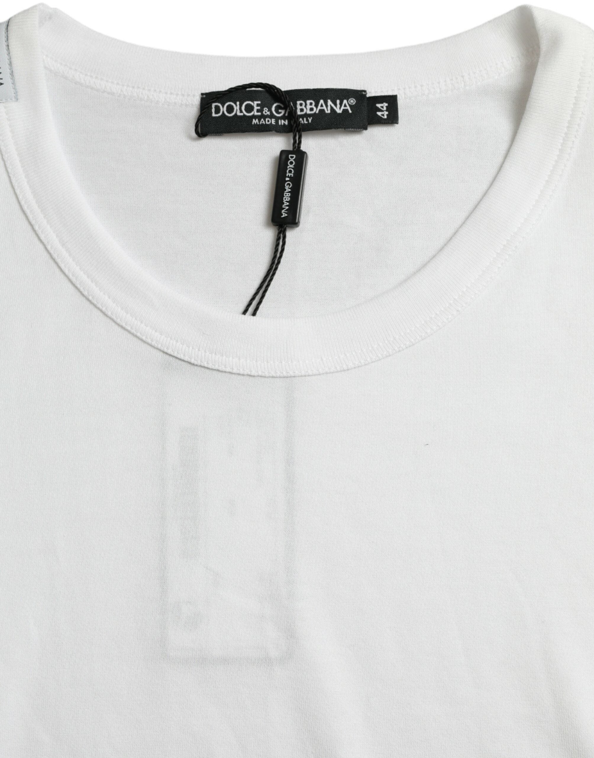 Dolce & Gabbana Weißes Logo-T-Shirt mit Rundhalsausschnitt und kurzen Ärmeln