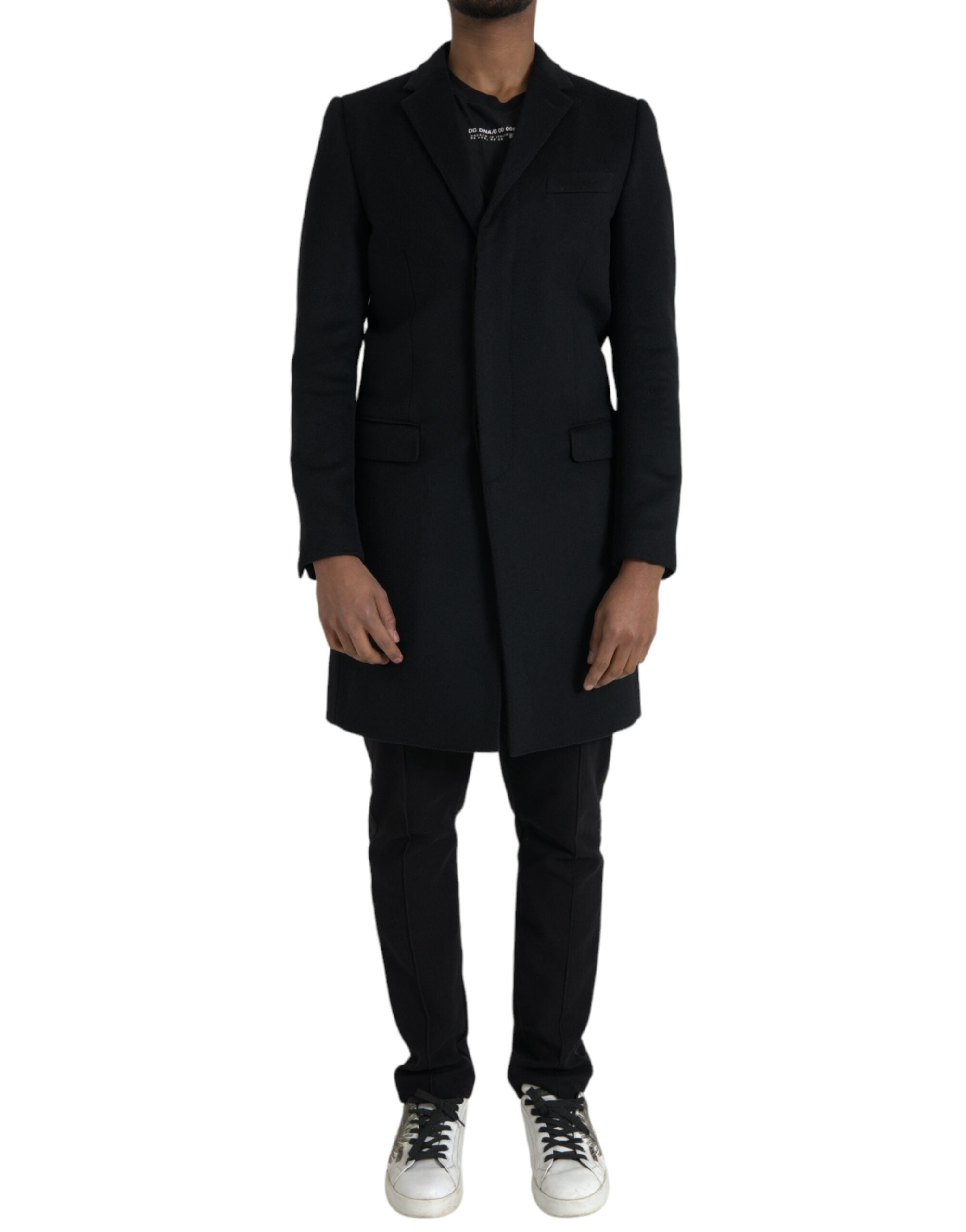 Dolce & Gabbana Schwarzer einreihiger Trenchcoat