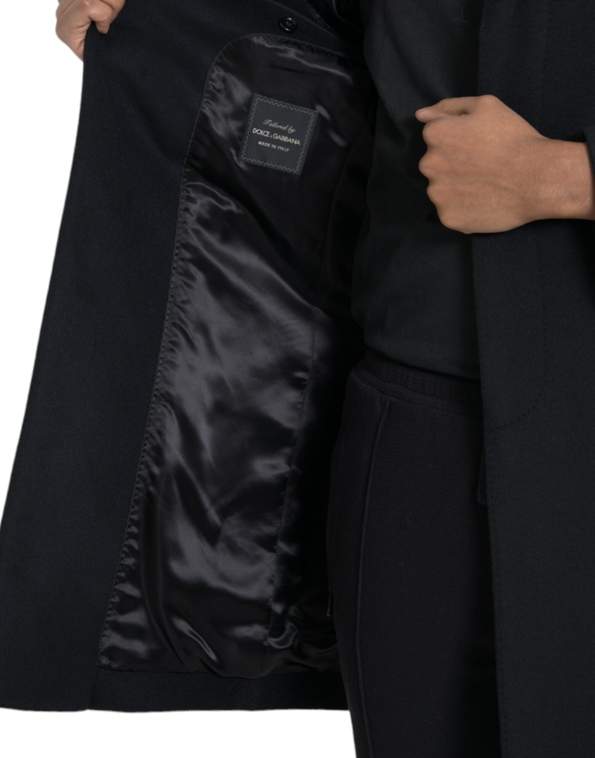 Dolce & Gabbana Schwarzer einreihiger Trenchcoat