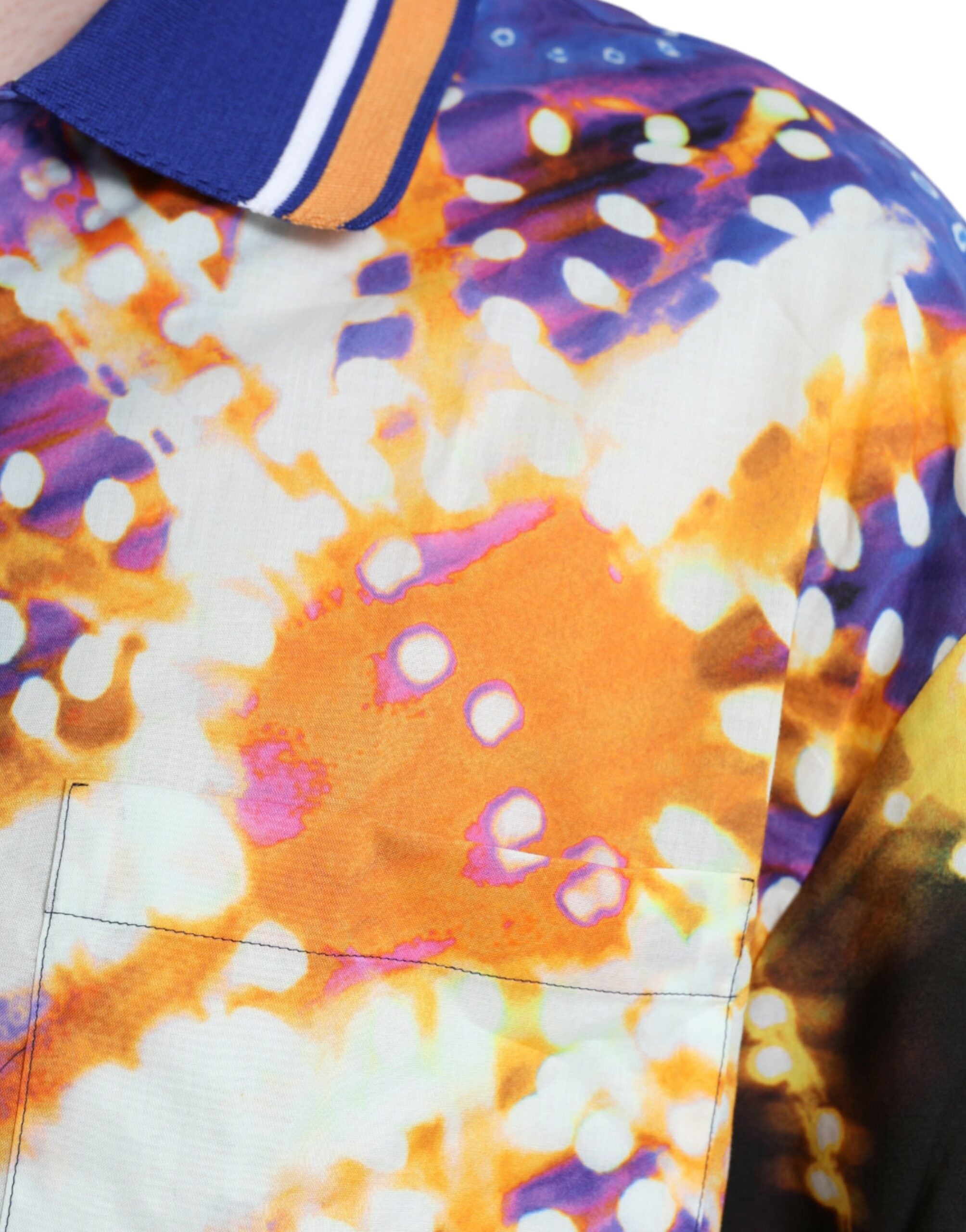 Dolce & Gabbana Multicolor Luminarie Druck Baumwolle Freizeithemd