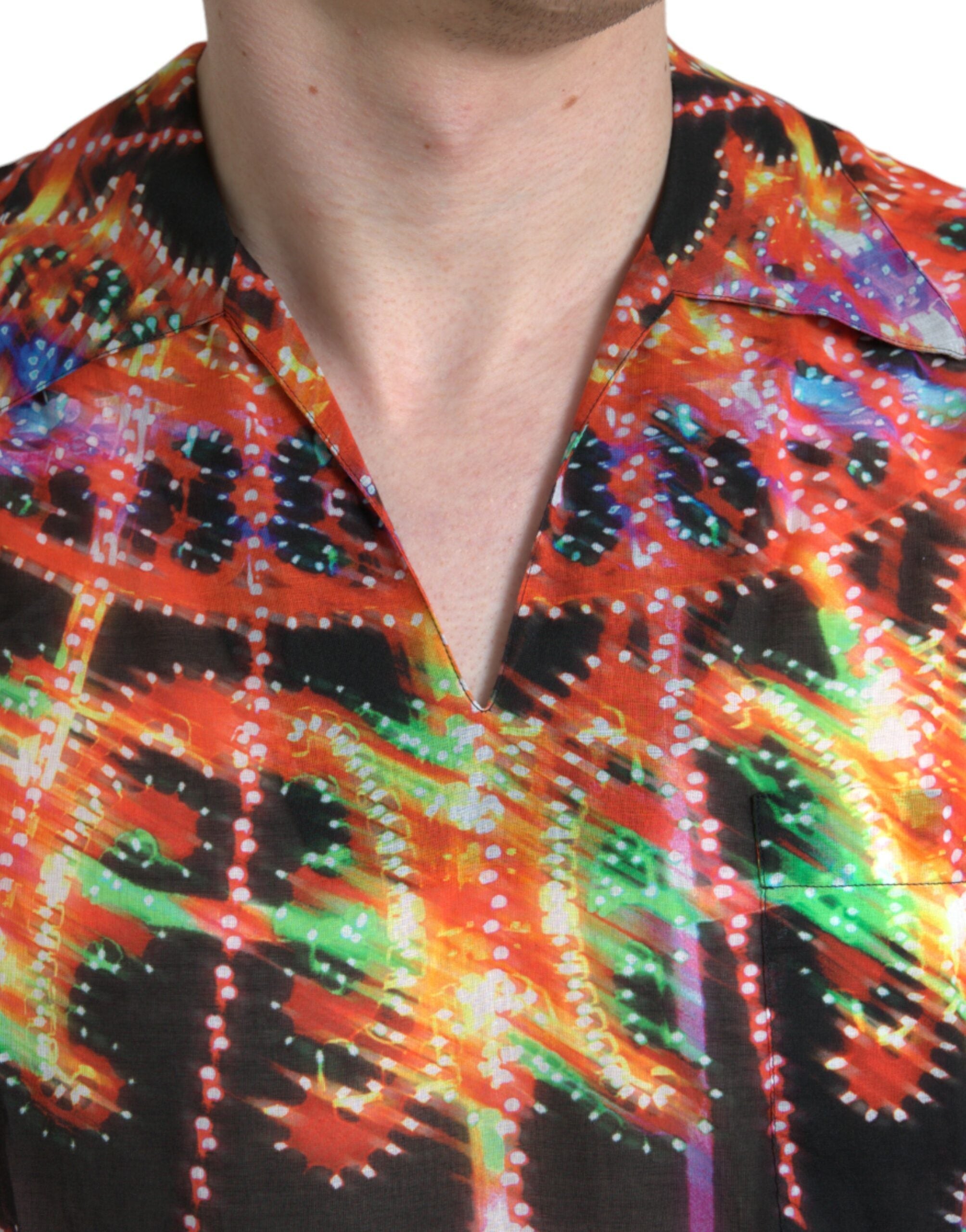 Dolce & Gabbana Mehrfarbiges T-Shirt aus Baumwolle mit Luminarie-Druck