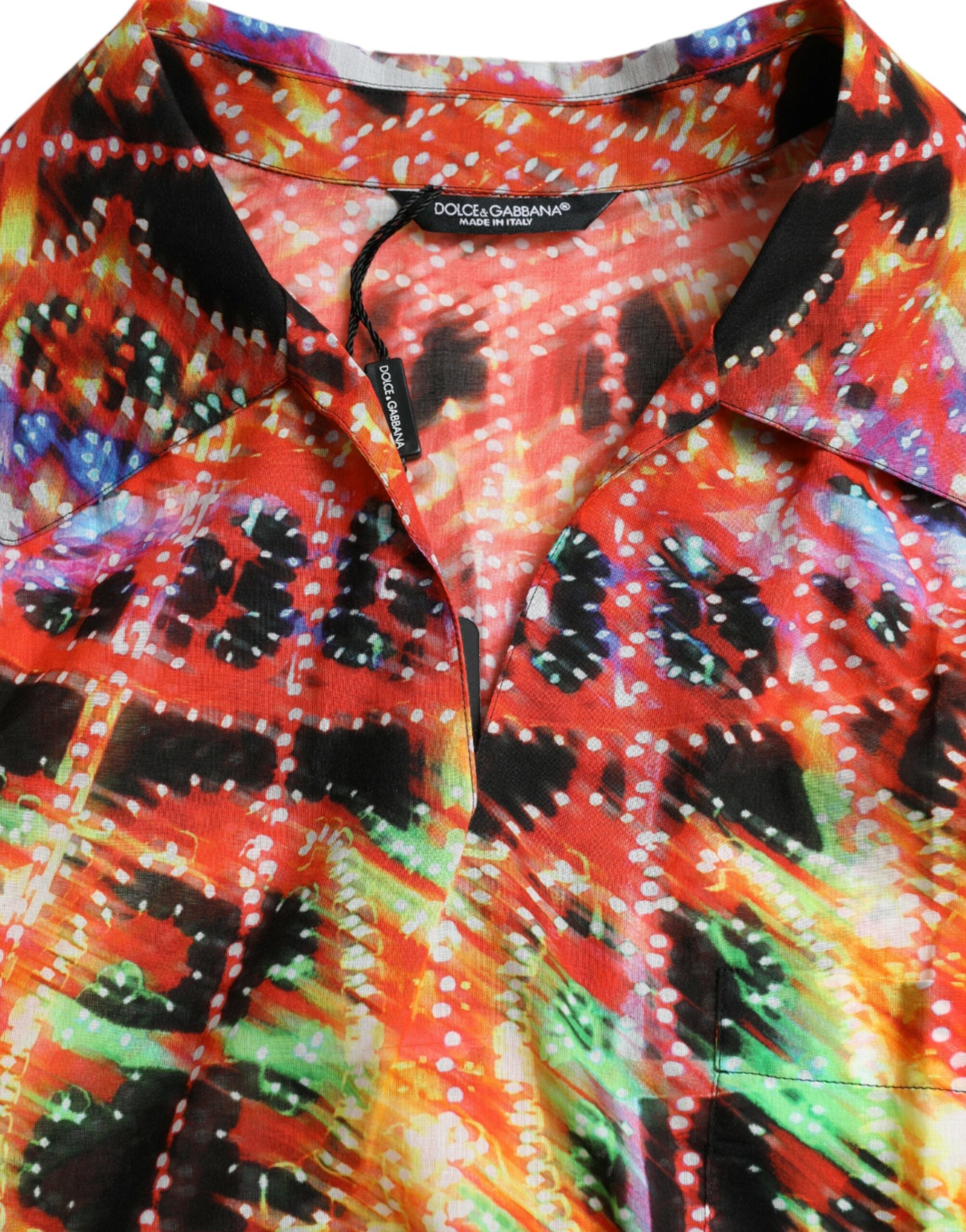 Dolce & Gabbana Mehrfarbiges T-Shirt aus Baumwolle mit Luminarie-Druck