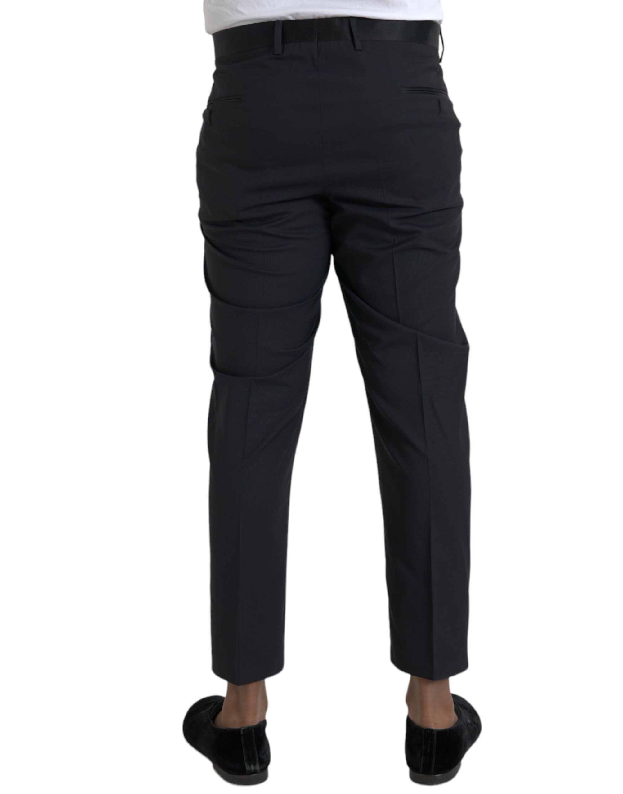 Dolce & Gabbana Blaue Wolle Herren Skinny Dress Hose