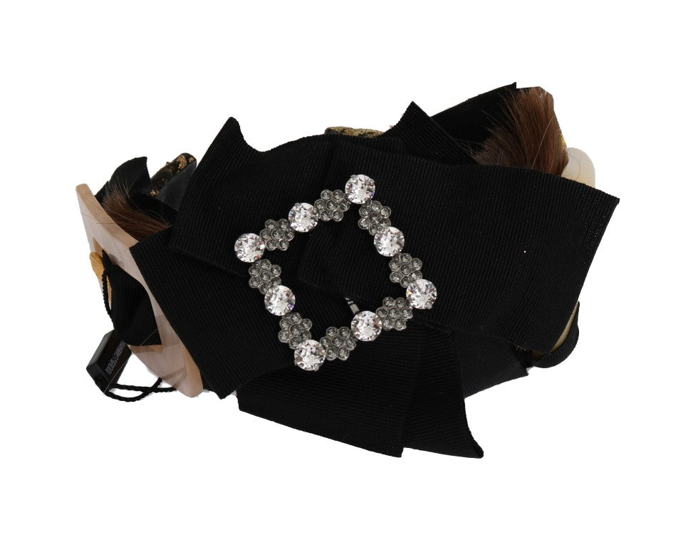 Dolce & Gabbana Klarer Kristall Braunes Haarstirnband
