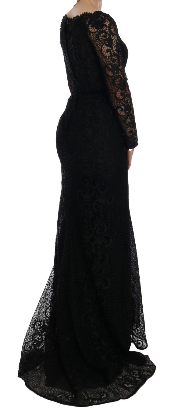 Dolce & Gabbana Schwarzes geblümtes Etuikleid
