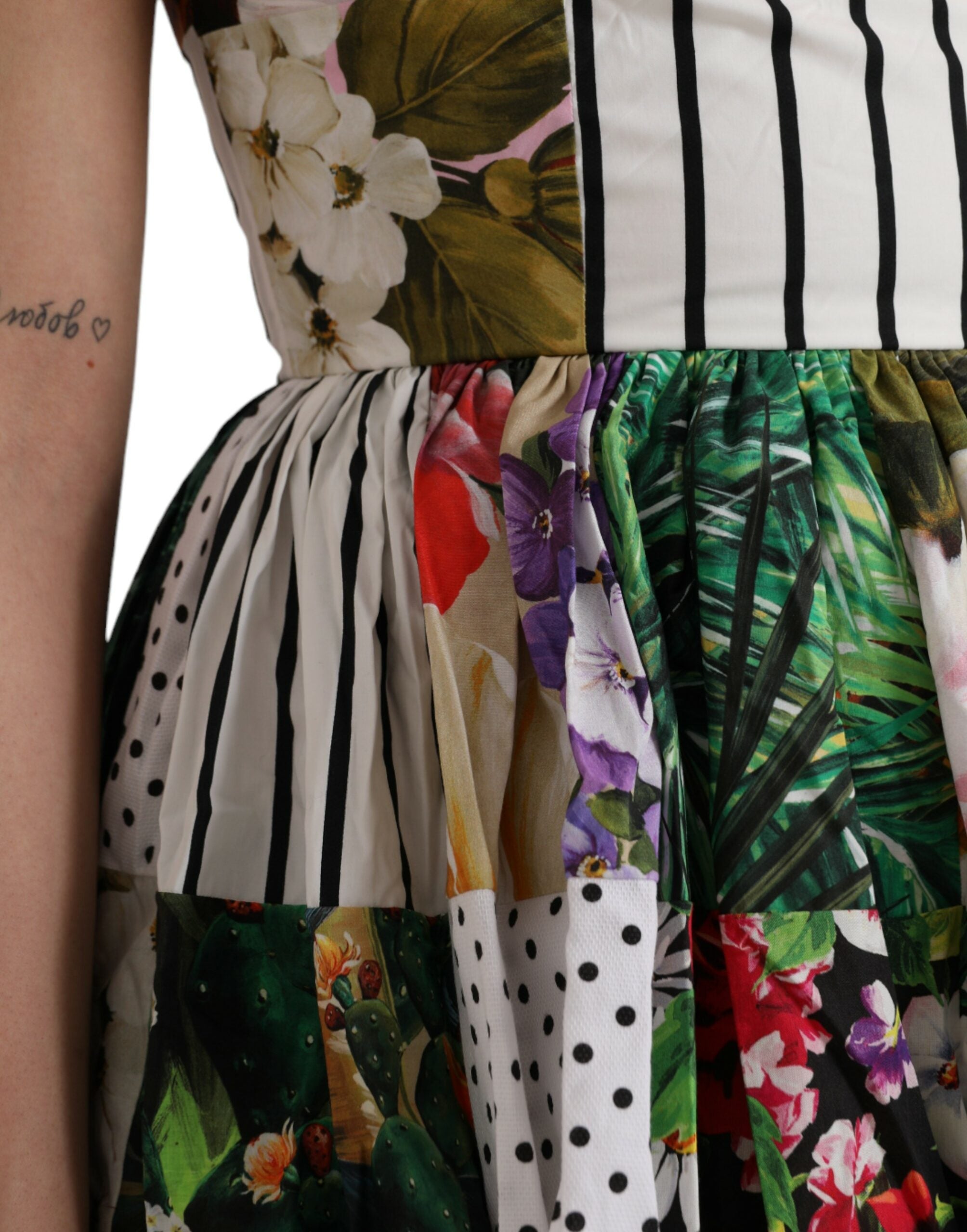 Dolce & Gabbana Multicolor Patchwork-Baumwoll-Minikleid Aline