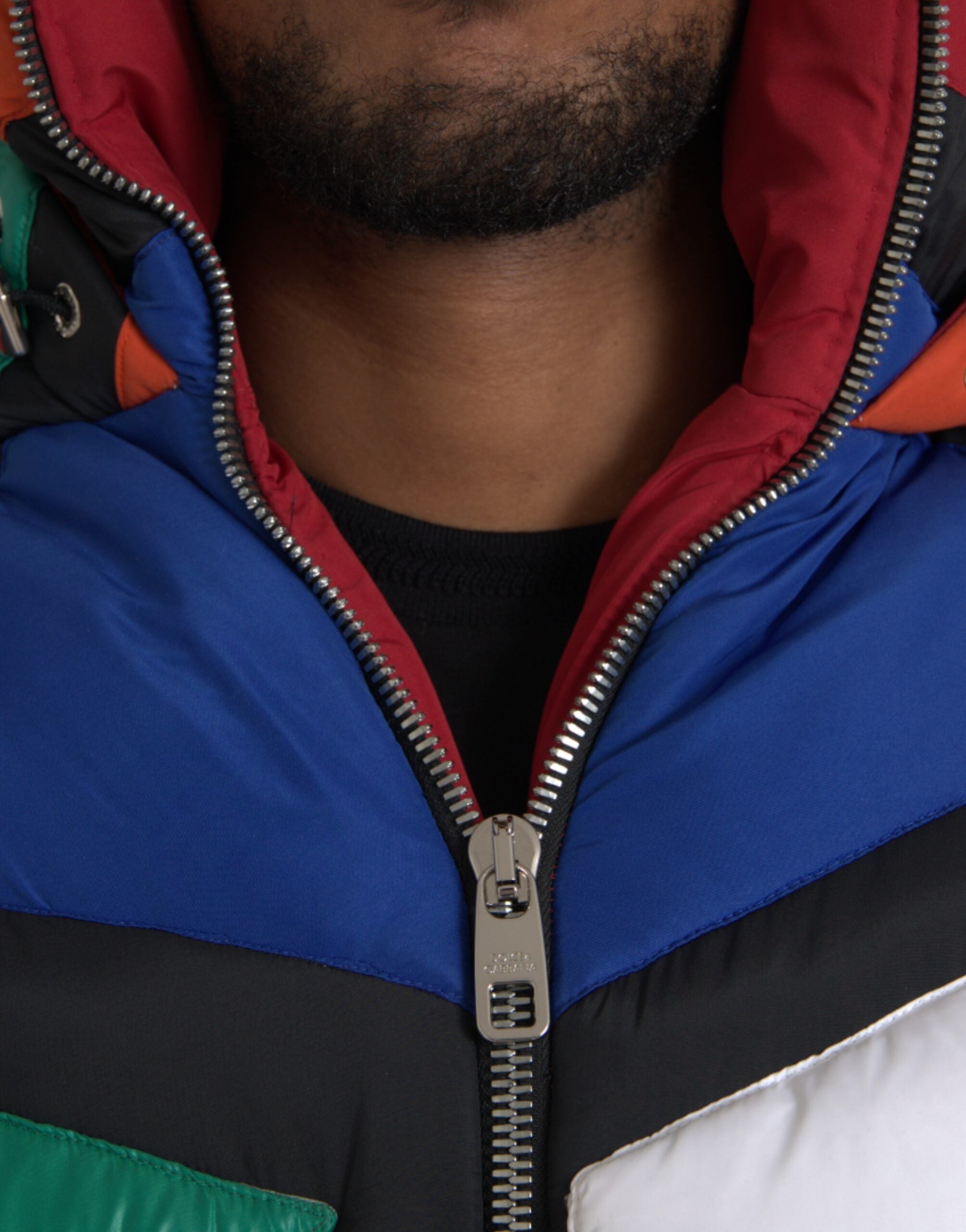 Dolce & Gabbana Multicolor gesteppte Kapuzen-Pufferjacke
