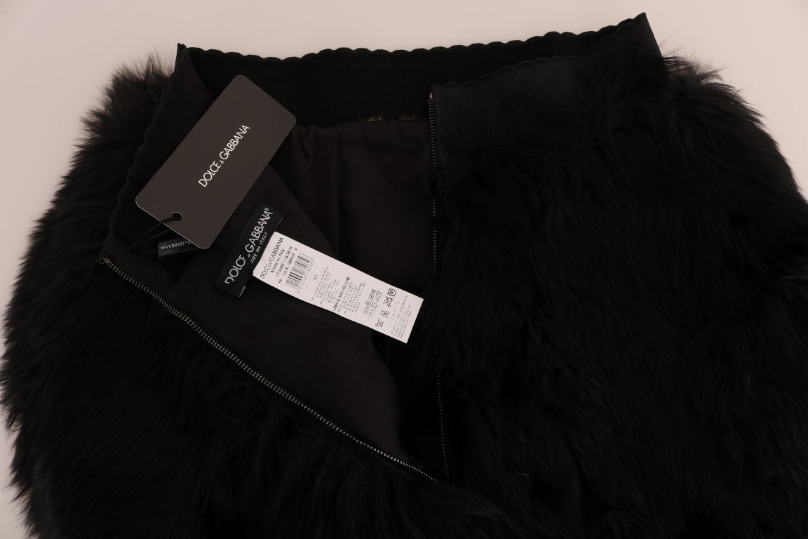 Dolce & Gabbana Schwarzer Nerz Nutria Pelz Mini Hot Pants