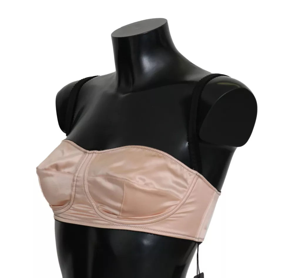 Dolce & Gabbana Schwarzer Balconette-BH mit rosa Trägern