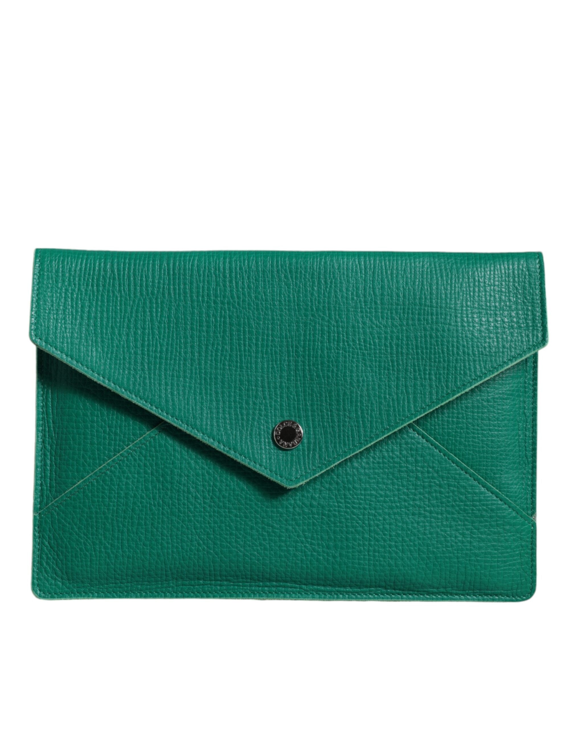 Dolce & Gabbana Grüne Lederhandtasche Clutch Mini-Geldbörse Tablet-Hülle