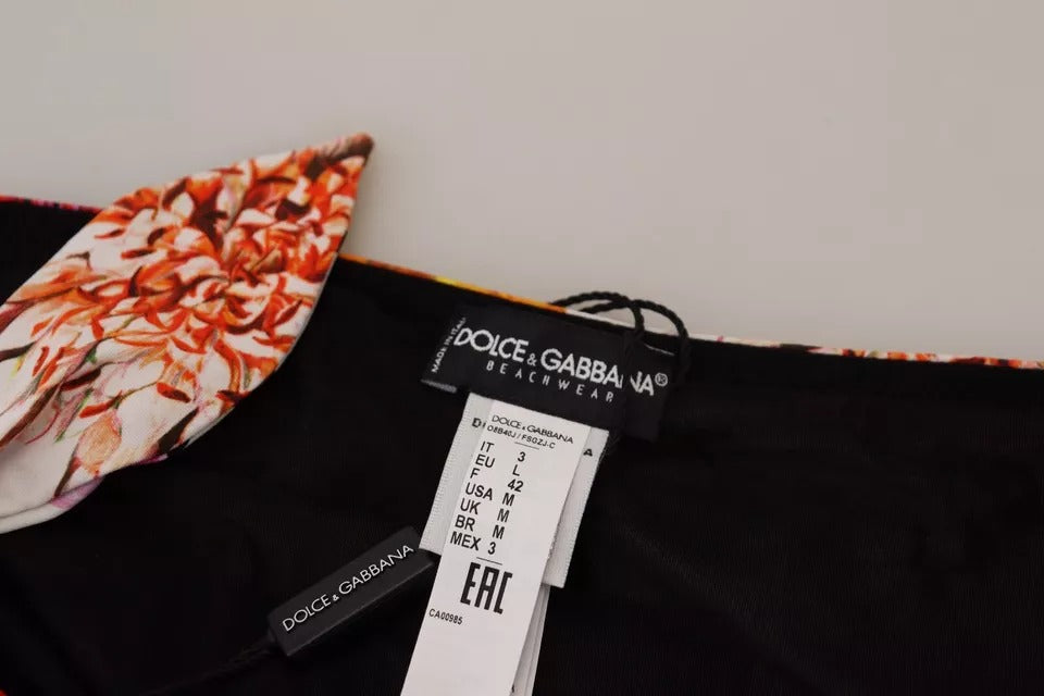 Dolce & Gabbana Schwarzer Bikini-Slip mit Blumenprint