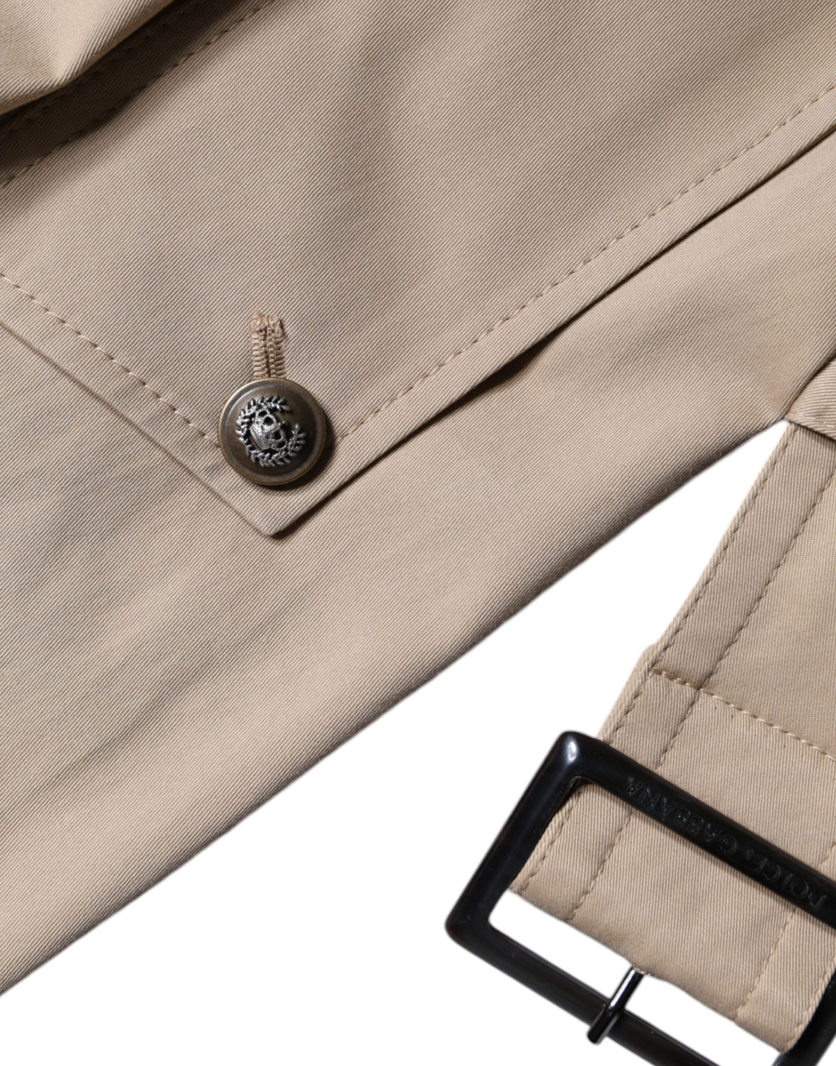 Dolce & Gabbana Khaki Zweireiher Trenchcoat Jacke