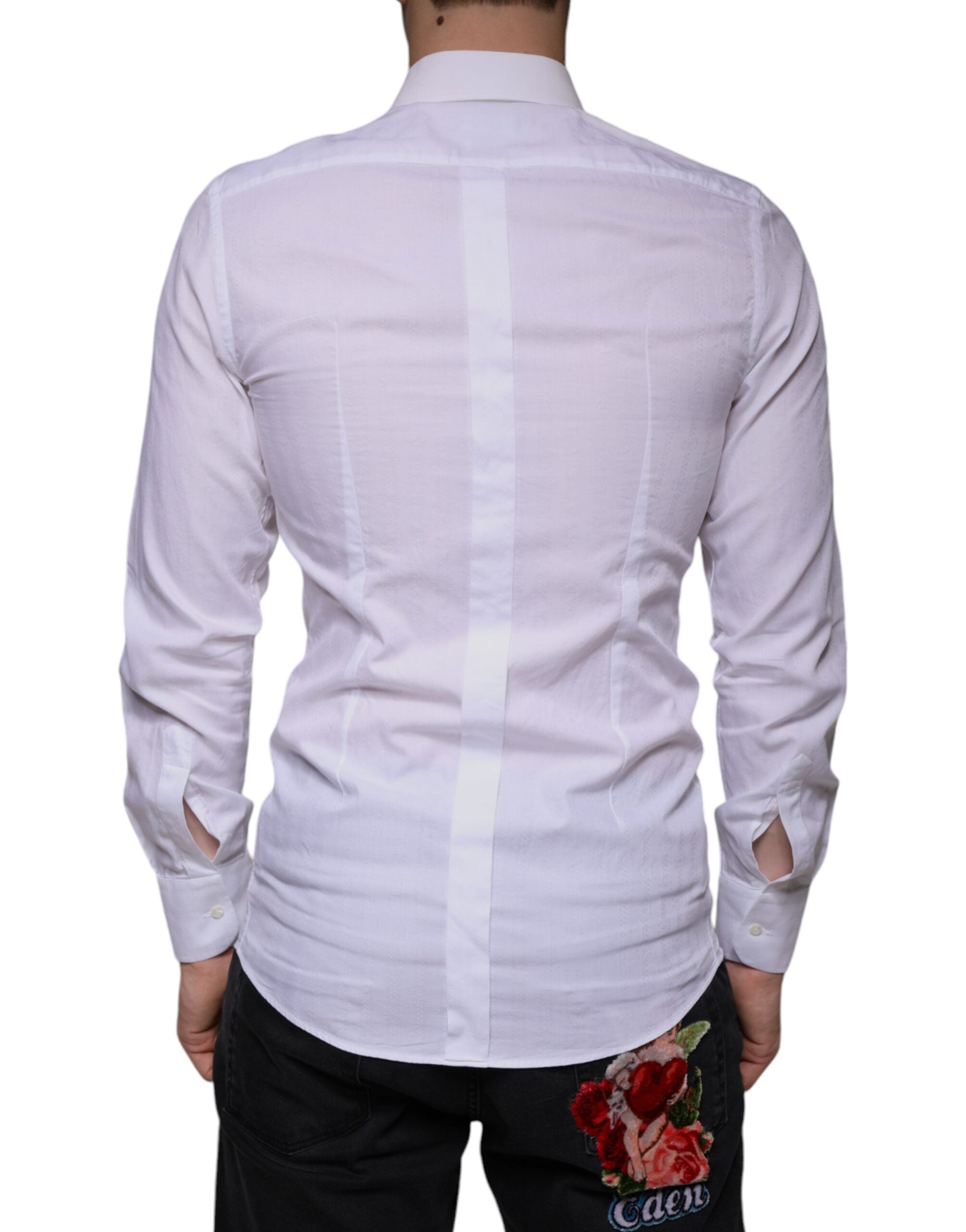 Dolce & Gabbana Weißes Baumwollhemd GOLD Formales Hemd für Männer