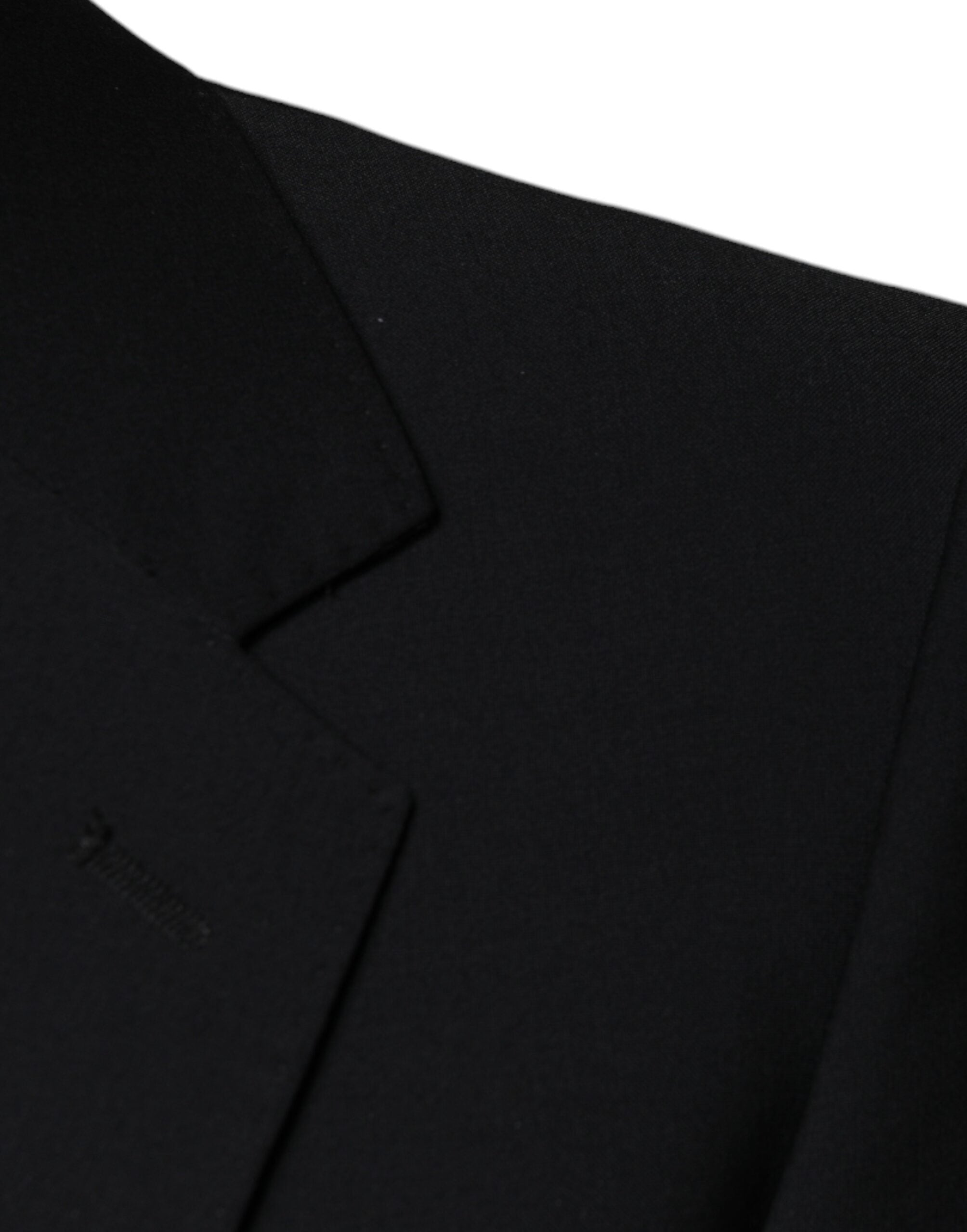 Dolce & Gabbana Schwarzer Wolle 3 Stück Slim Fit Formaler Herrenanzug