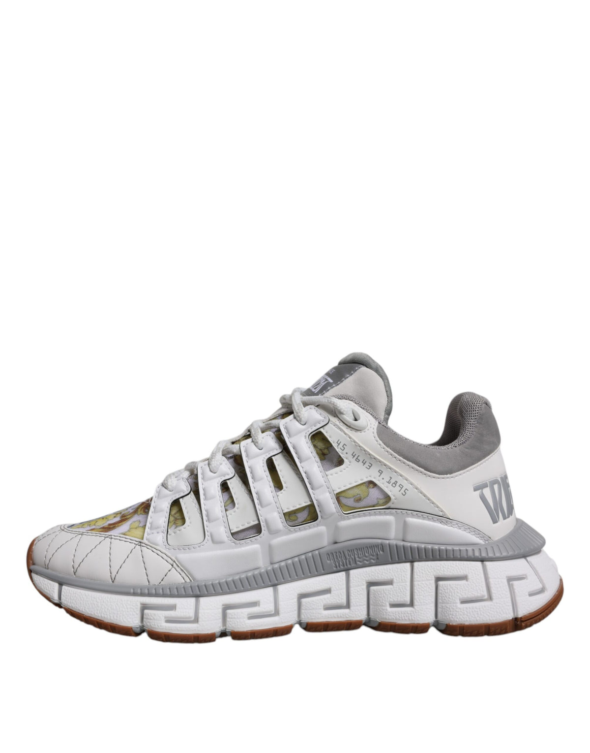 Versace Weiß Trigreca Barocco Druck Low Top Turnschuhe Schuhe