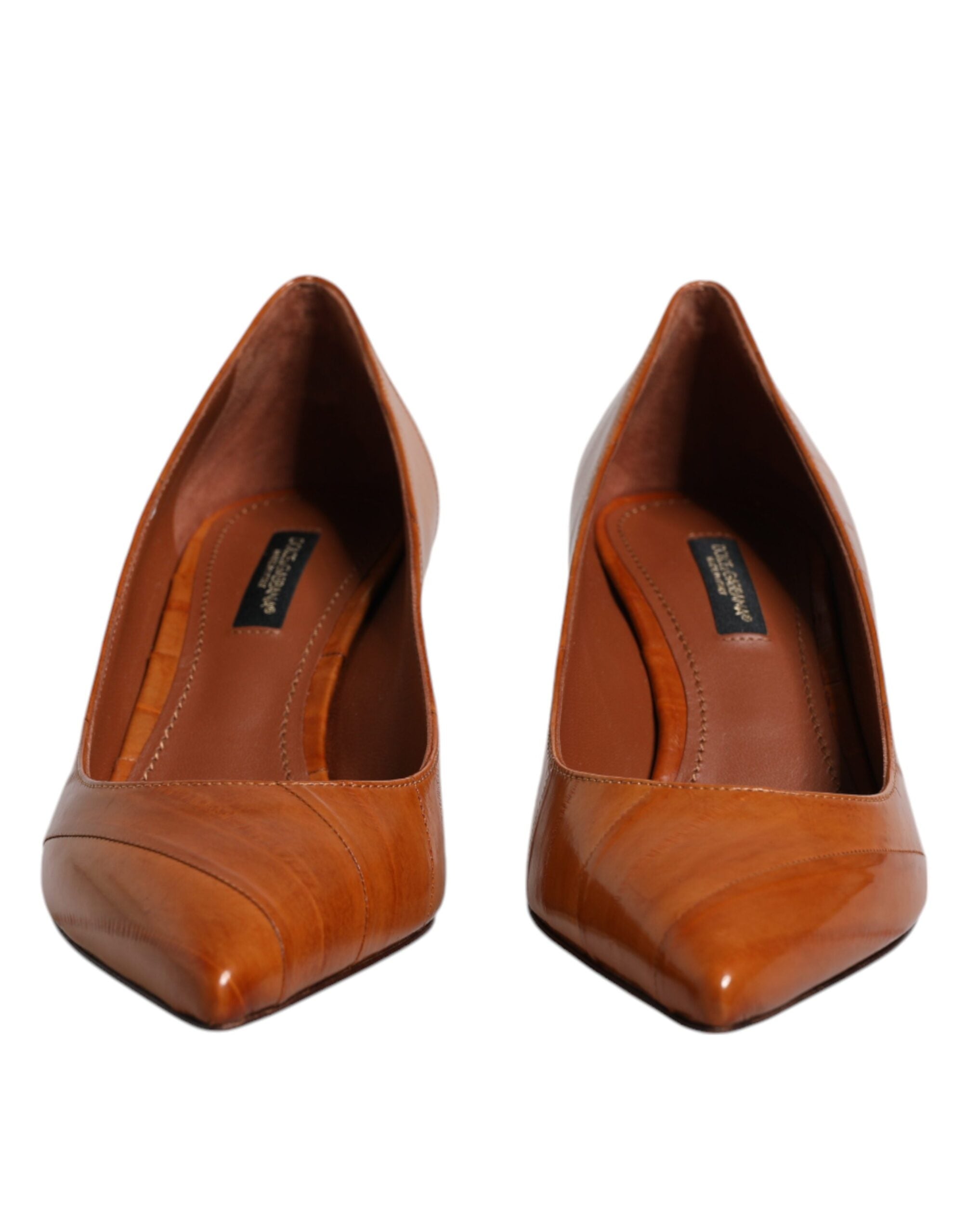 Dolce & Gabbana Braune Kitten-Heel-Pumps aus Leder