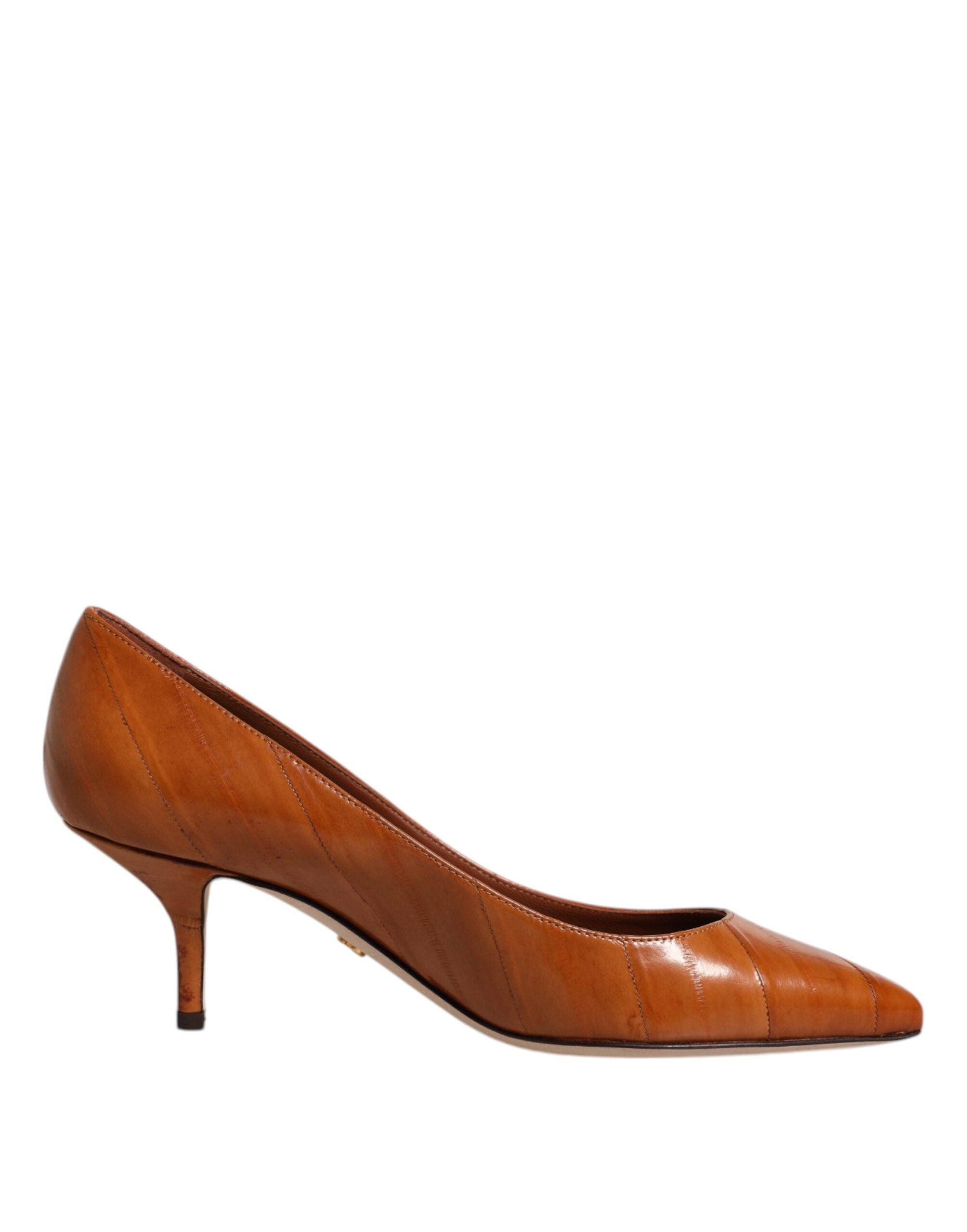 Dolce & Gabbana Braune Kitten-Heel-Pumps aus Leder