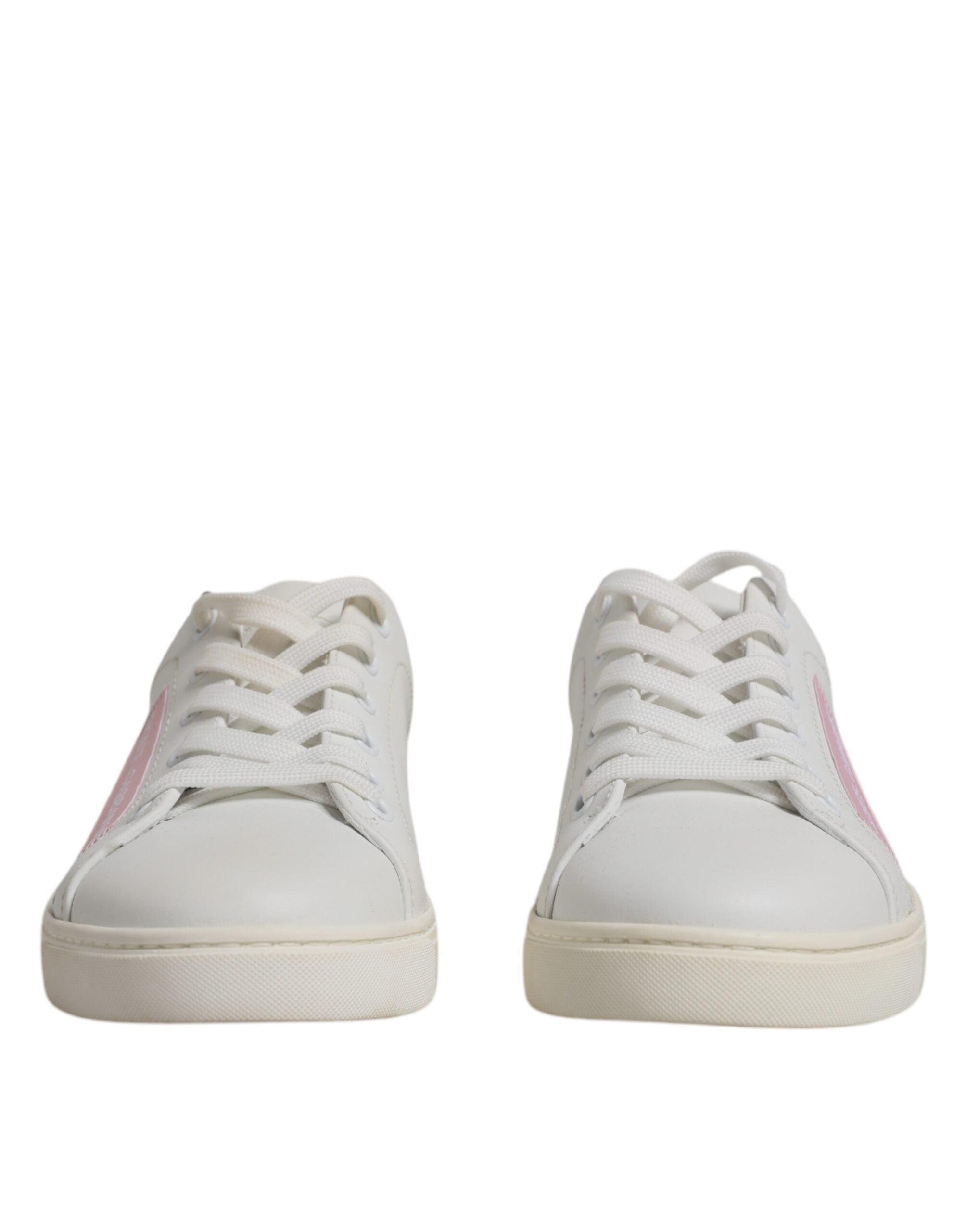Dolce & Gabbana Weiß Klassische Kalbsleder Turnschuhe Schuhe