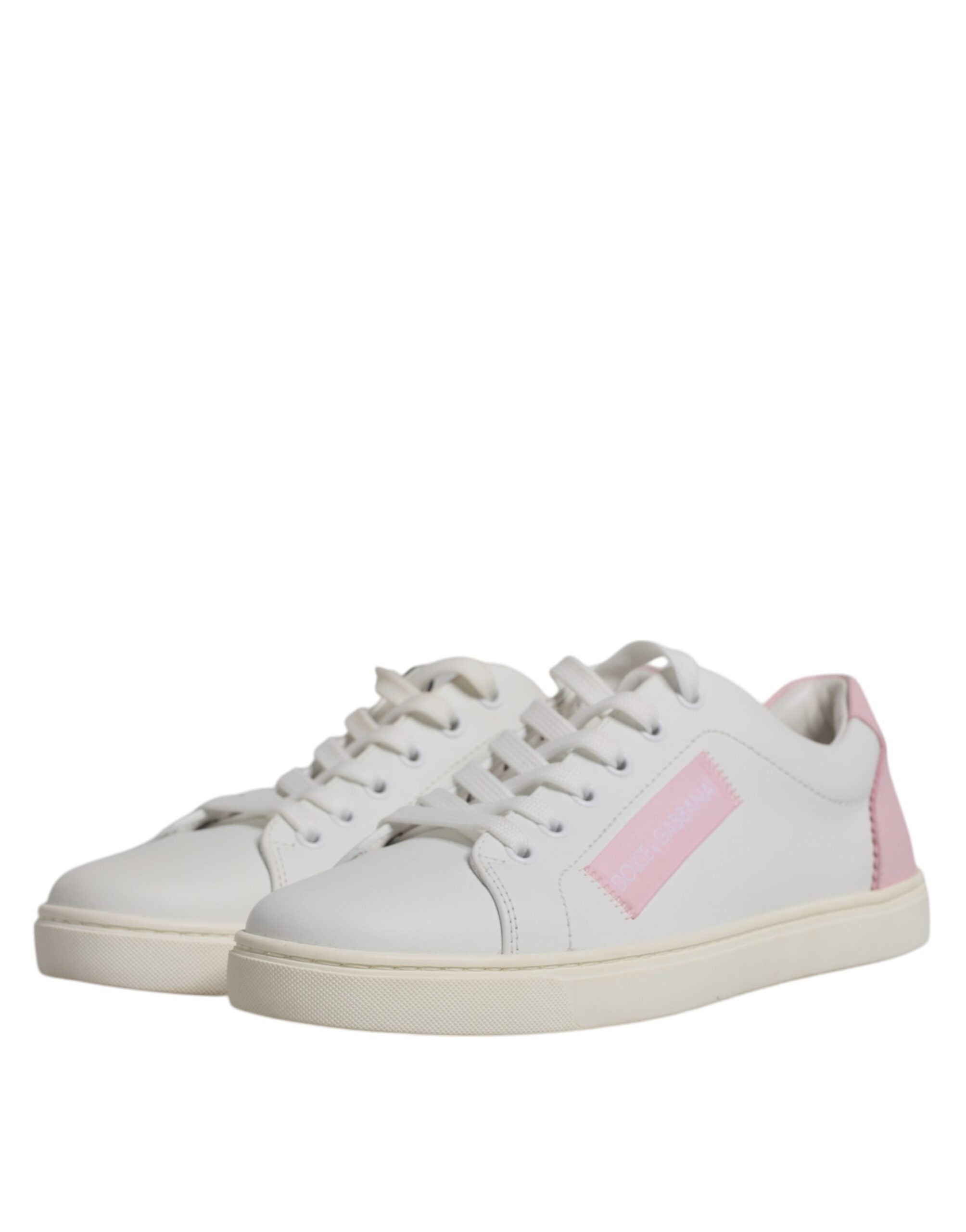Dolce & Gabbana Weiß Klassische Kalbsleder Turnschuhe Schuhe