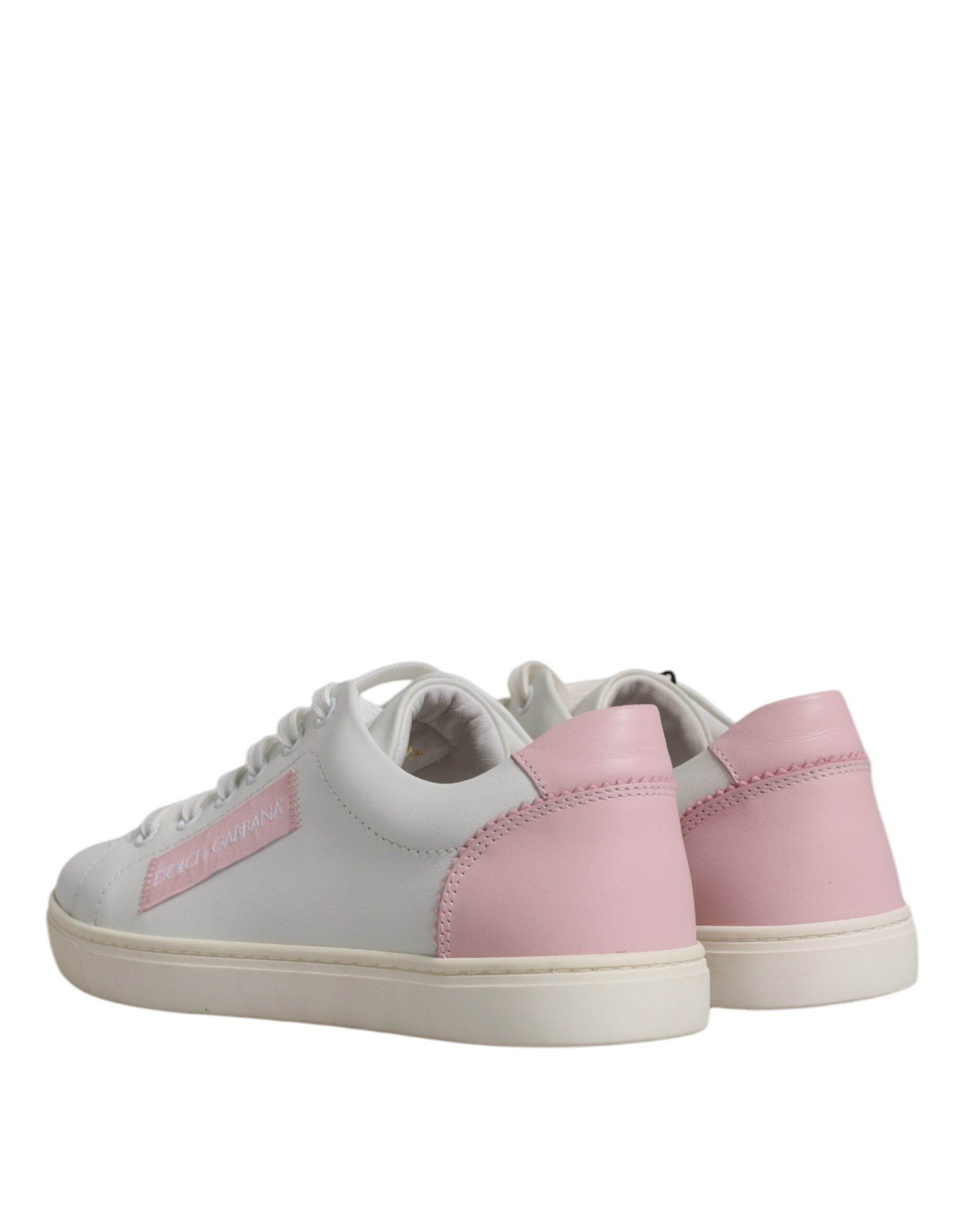 Dolce & Gabbana Weiß Klassische Kalbsleder Turnschuhe Schuhe