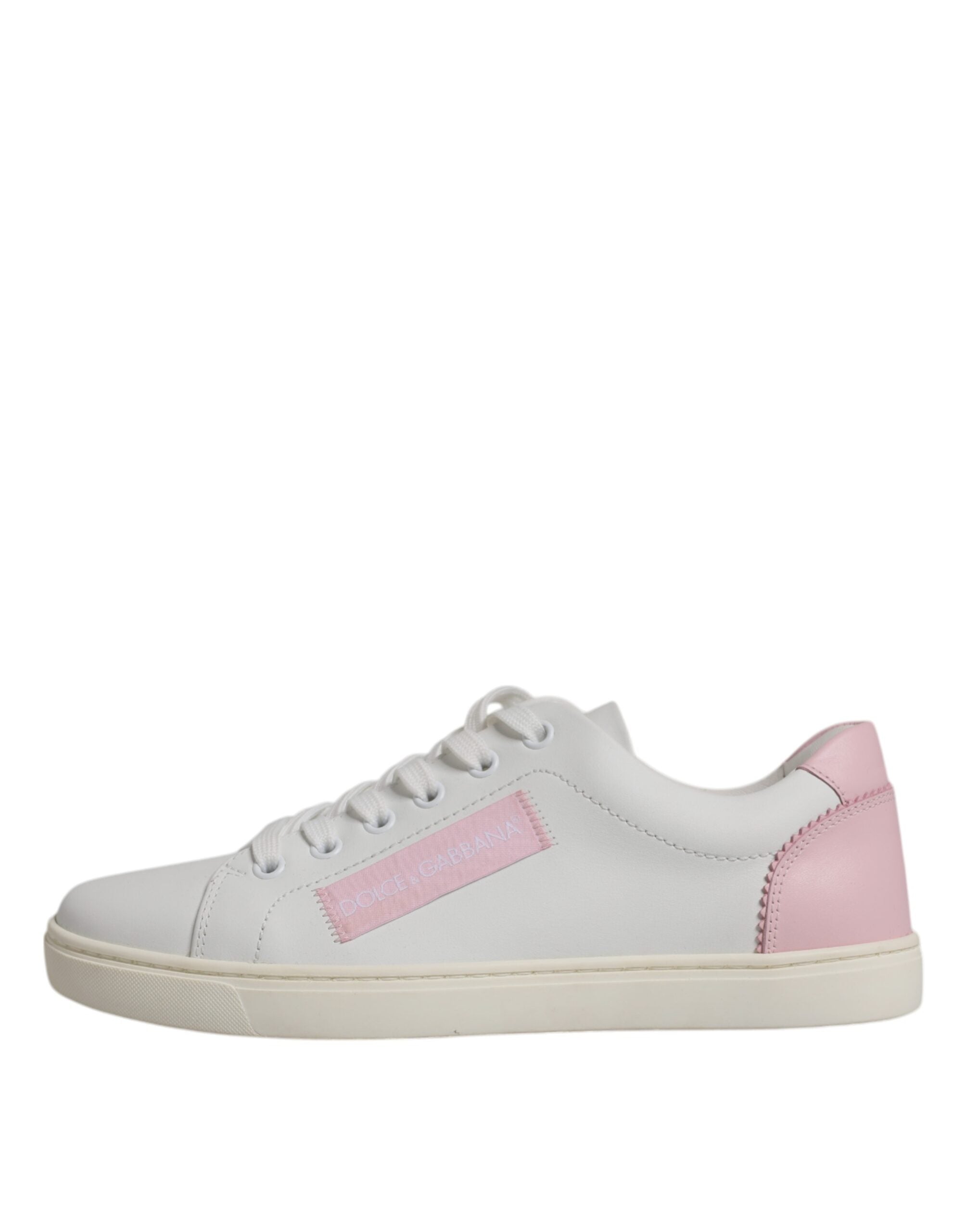 Dolce & Gabbana Weiß Klassische Kalbsleder Turnschuhe Schuhe