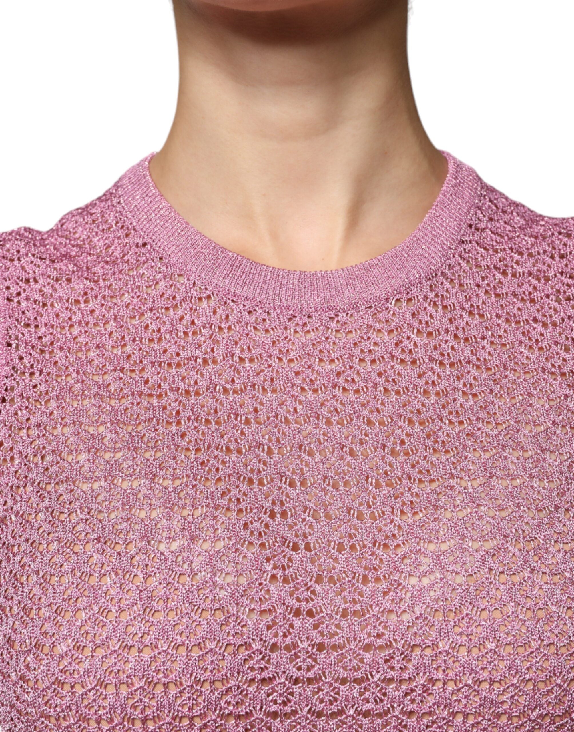 Dolce & Gabbana Pinkes ärmelloses Tank-Top aus Mesh
