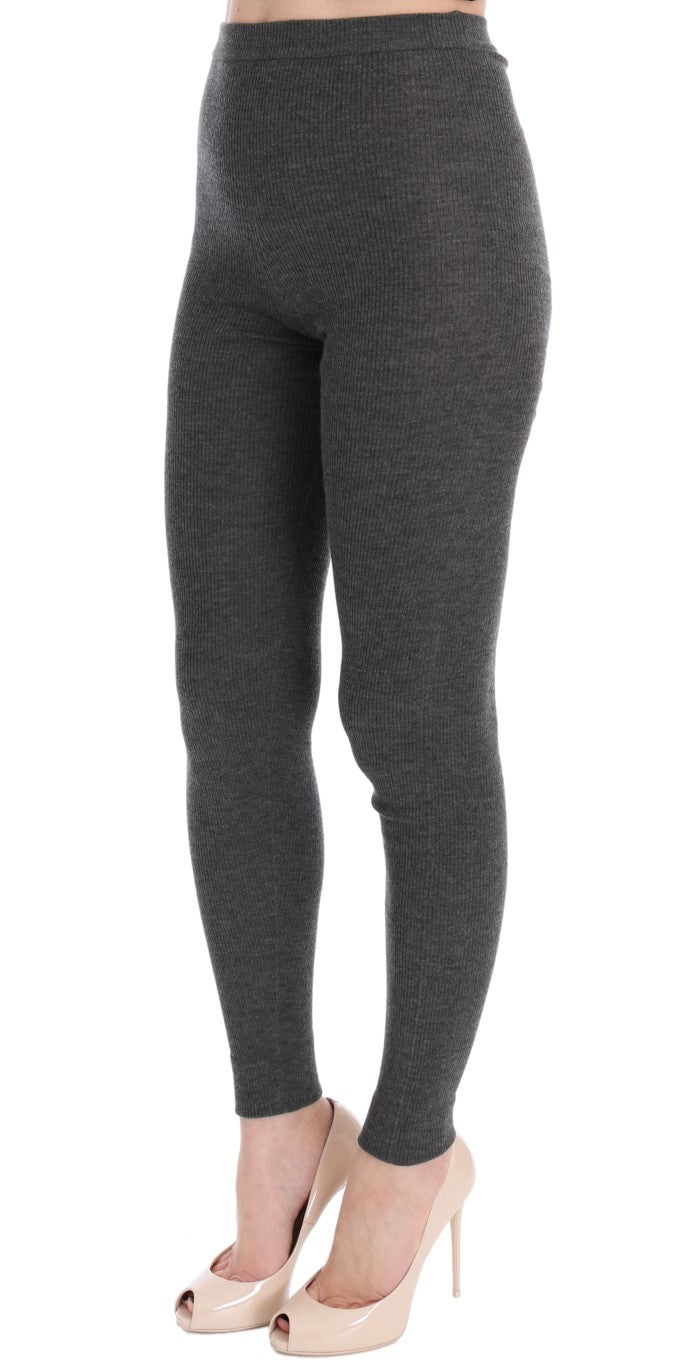 Dolce & Gabbana Graue Kaschmir-Stretch-Strumpfhose