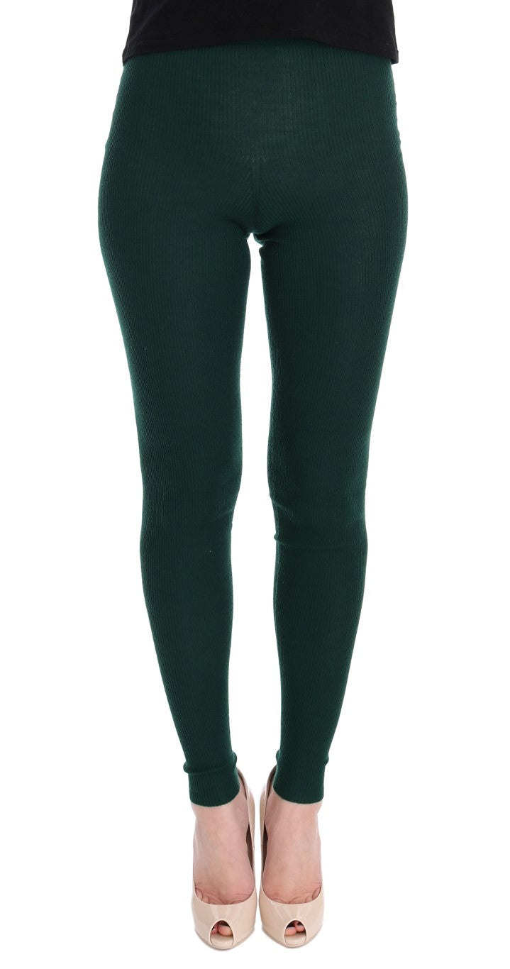 Dolce & Gabbana Grüne Kaschmir-Stretch-Strumpfhose