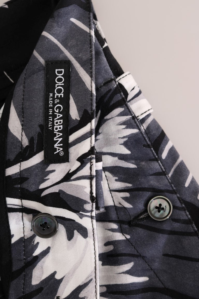 Dolce & Gabbana Graue Bananenblatt-Baumwoll-Hose