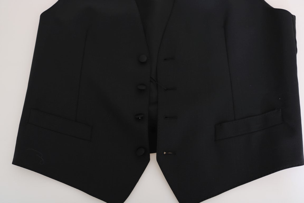 Dolce & Gabbana Schwarze Seidenweste aus Wolle