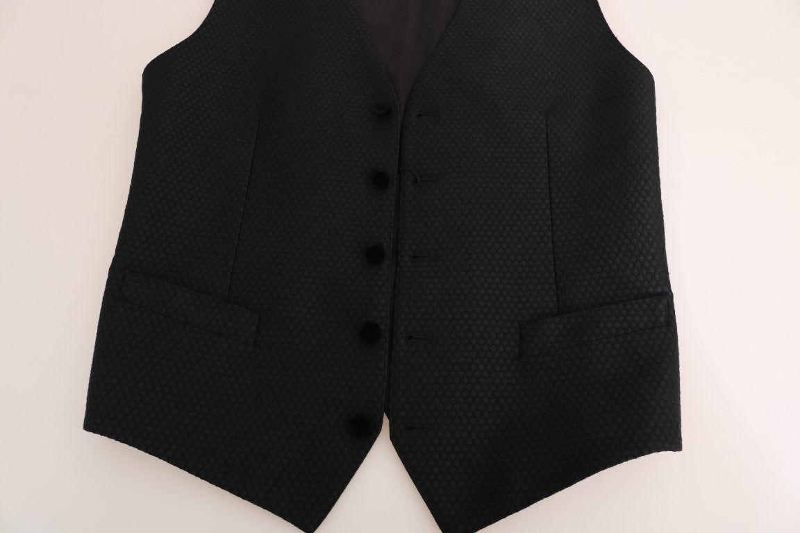 Dolce & Gabbana Schwarze Weste mit Polka-Dot-Muster
