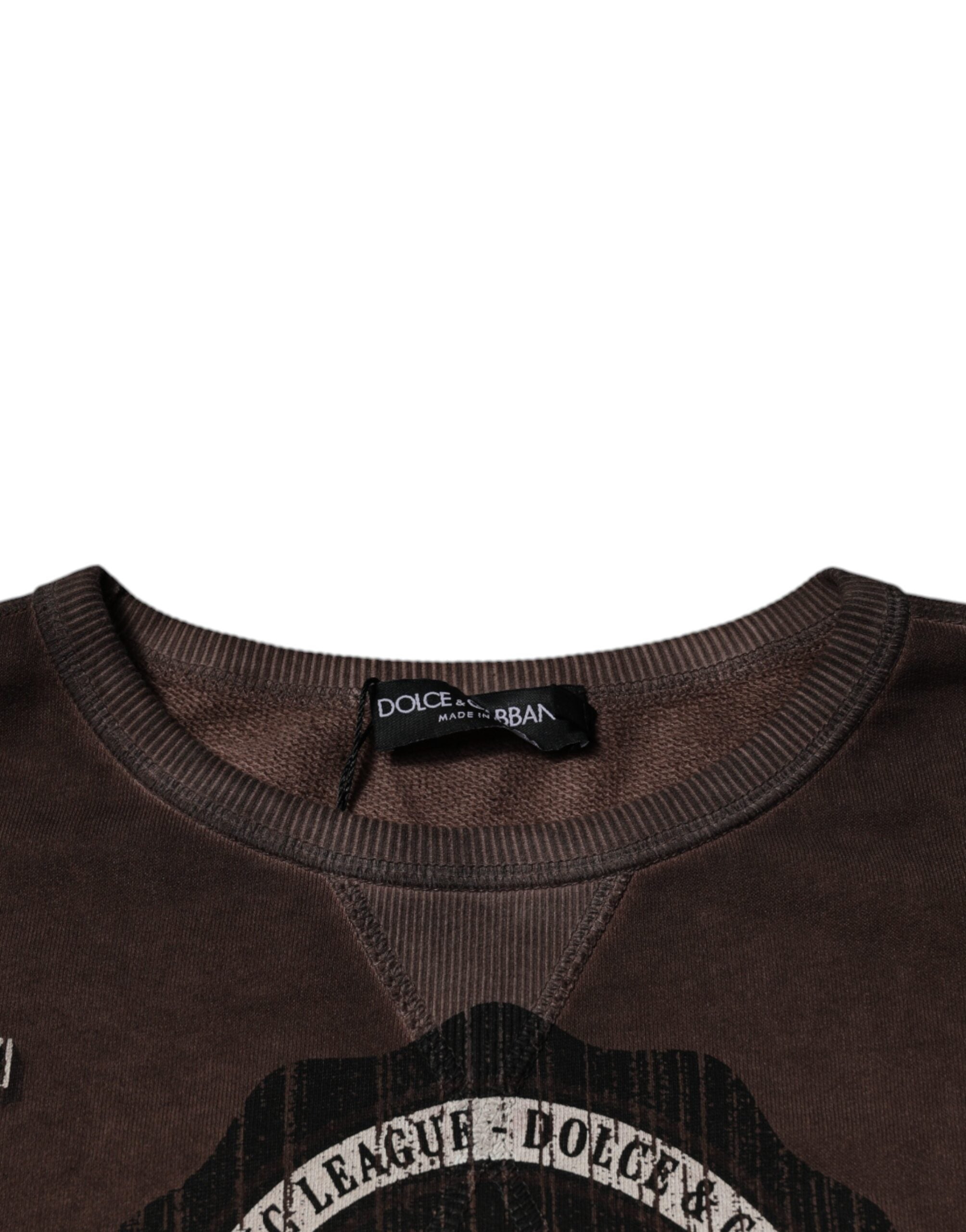 Dolce & Gabbana Brauner Rundhalspullover mit Logodruck