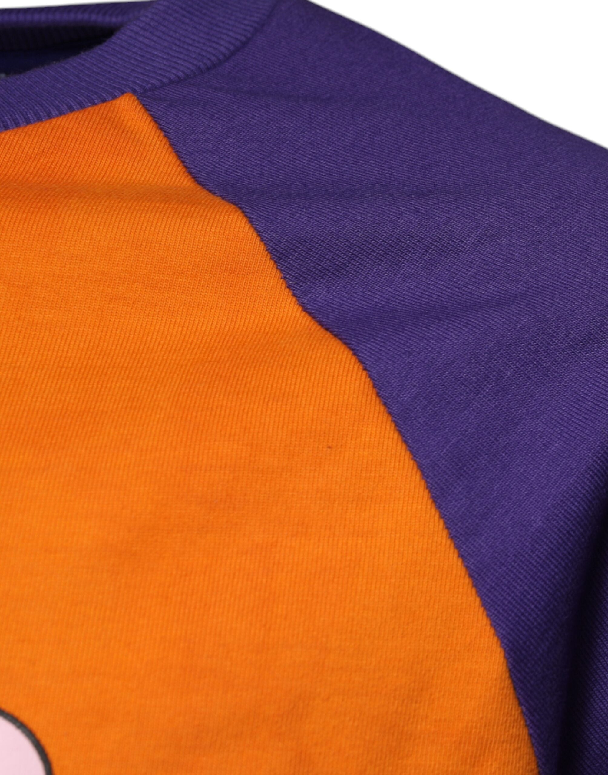 Dolce & Gabbana Orange lila Grafikdruck Kurzarm-T-Shirt
