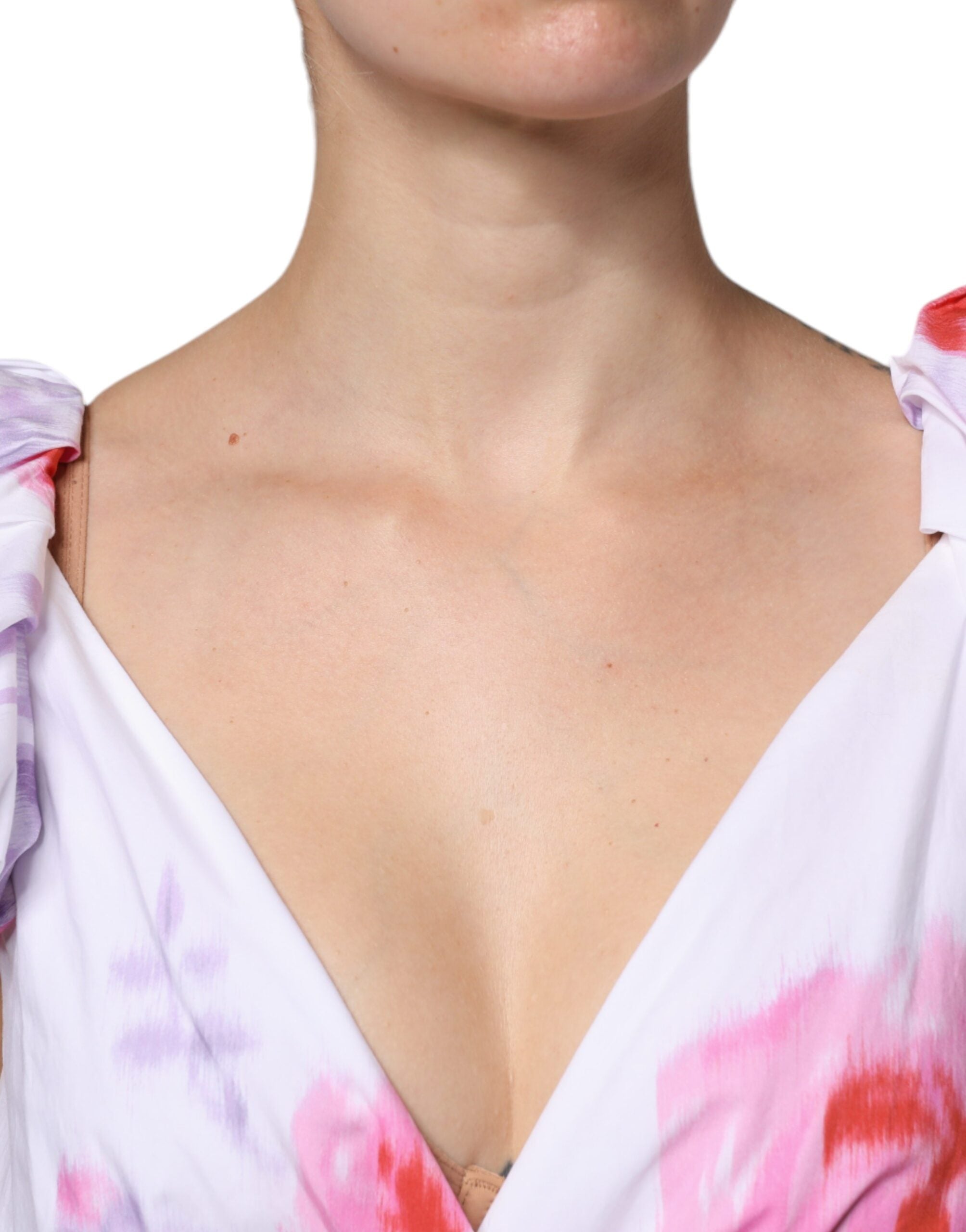 Philosophy Weißes geblümtes Maxikleid aus Baumwolle