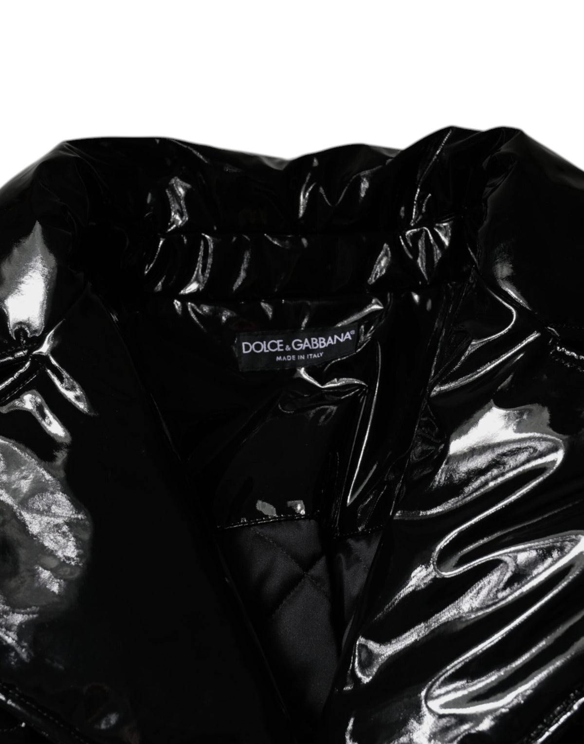 Dolce & Gabbana Schwarze Polyester-Blouson-Jacke mit Knopfleiste