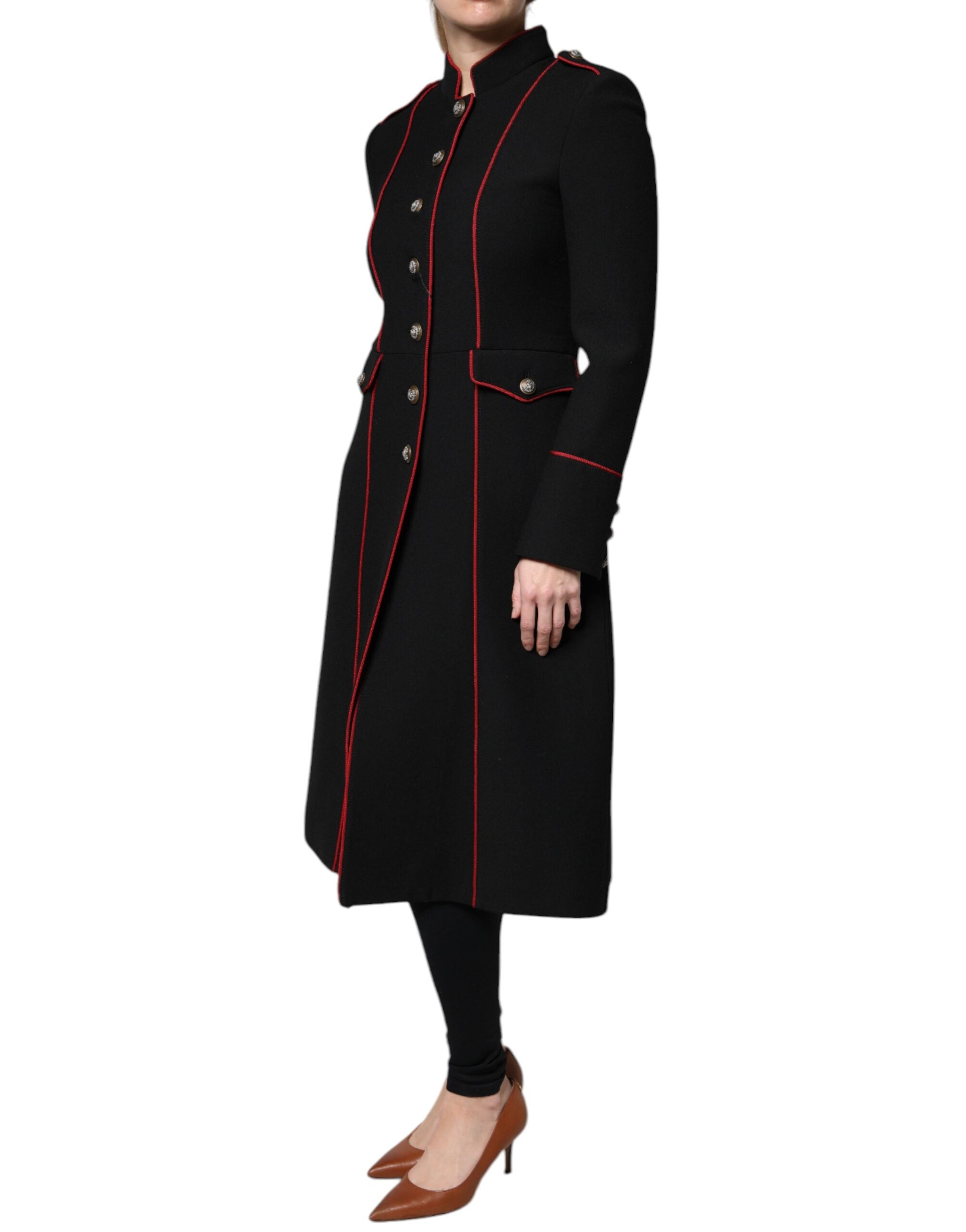 Dolce & Gabbana Schwarzer einreihiger Trenchcoat