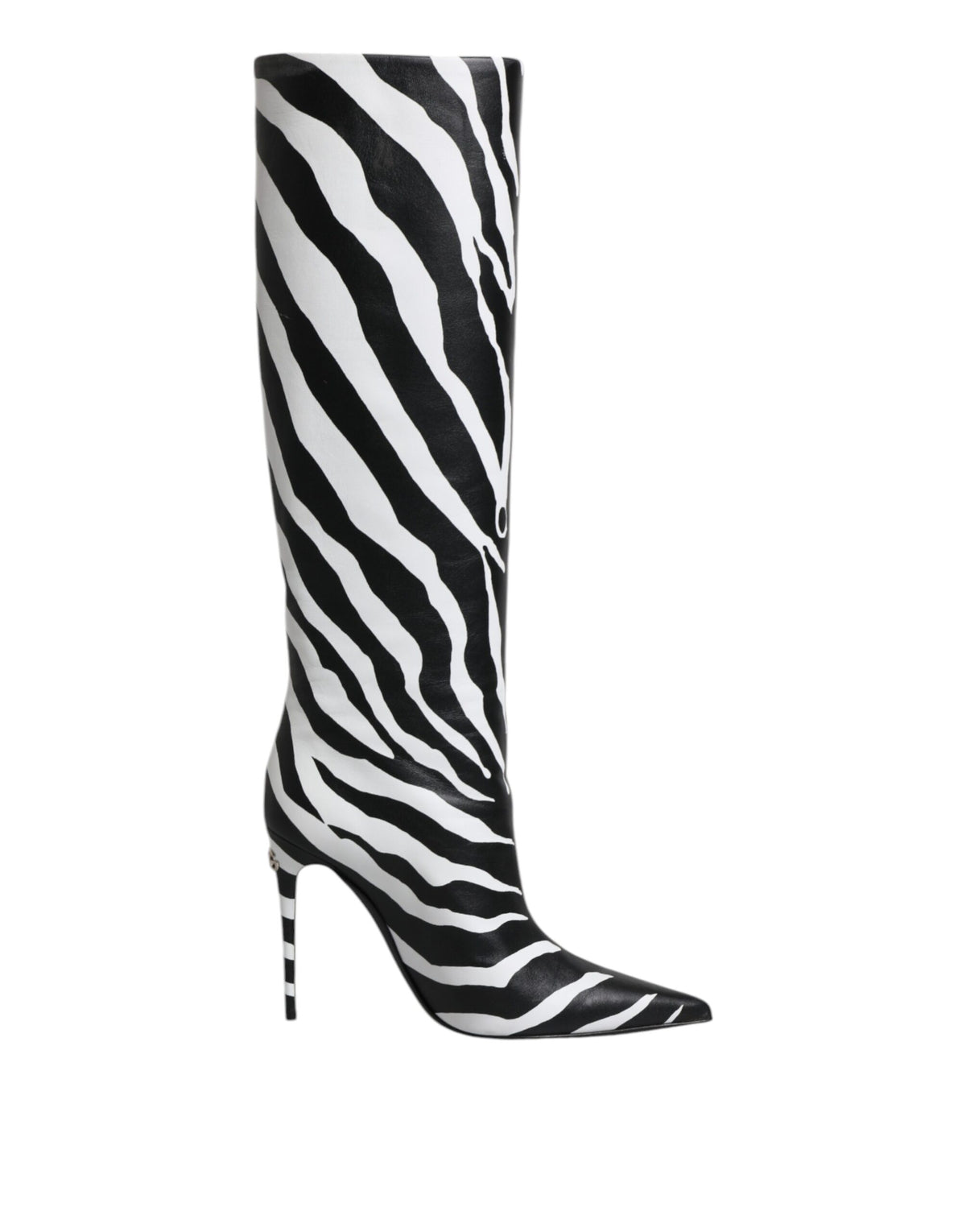 Dolce & Gabbana Schwarz Weiß Zebra Absätze Hohe Stiefel Schuhe