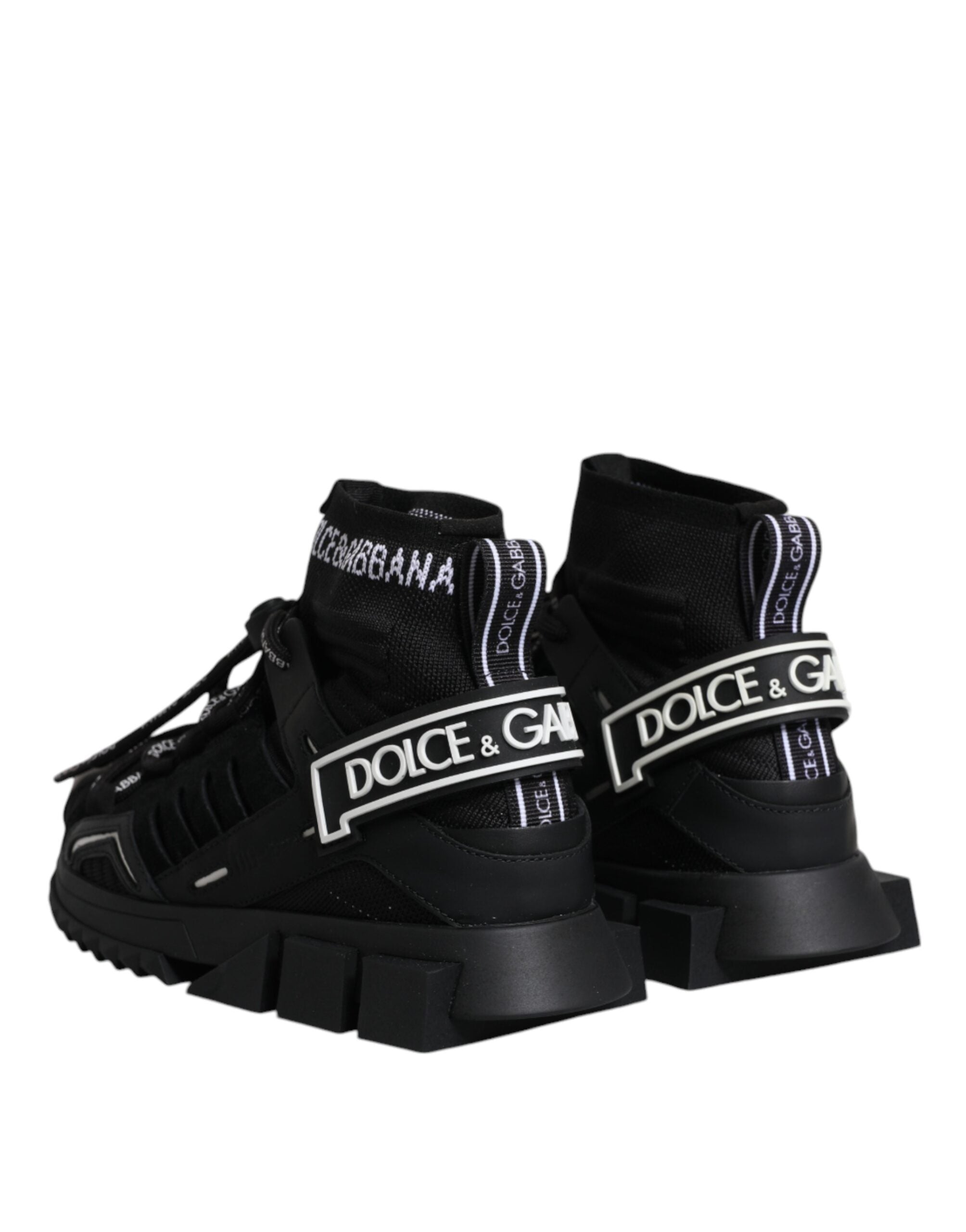 Dolce & Gabbana Schwarz Sorrento Socken Logo Turnschuhe Schuhe
