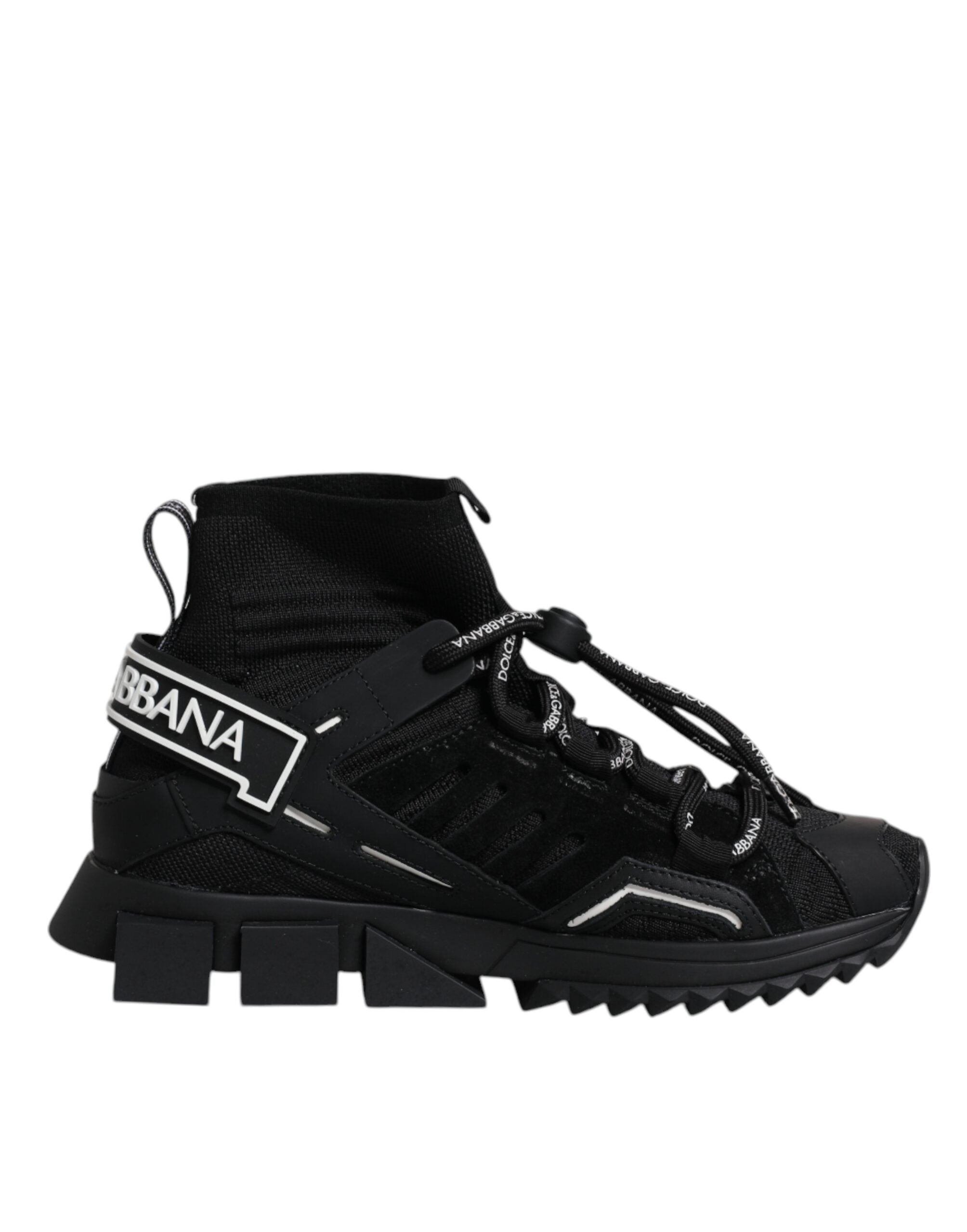 Dolce & Gabbana Schwarz Sorrento Socken Logo Turnschuhe Schuhe