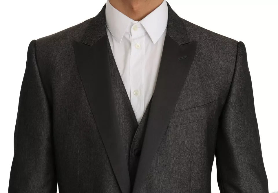 Dolce & Gabbana Grauer MARTINI 2 Stück Weste Mantel Blazer