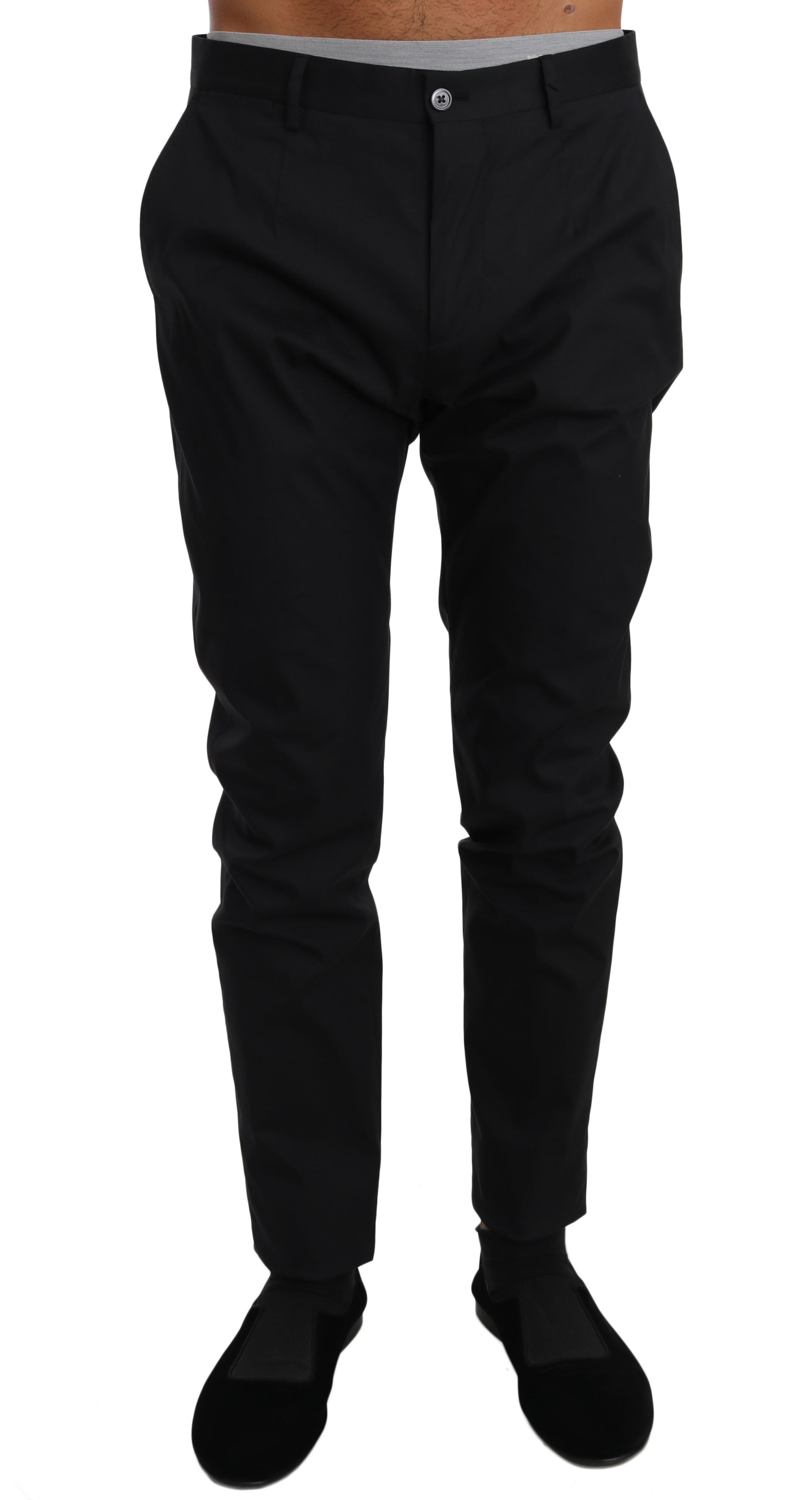 Dolce & Gabbana Schwarz Baumwolle Stretch Formal Hose Hose