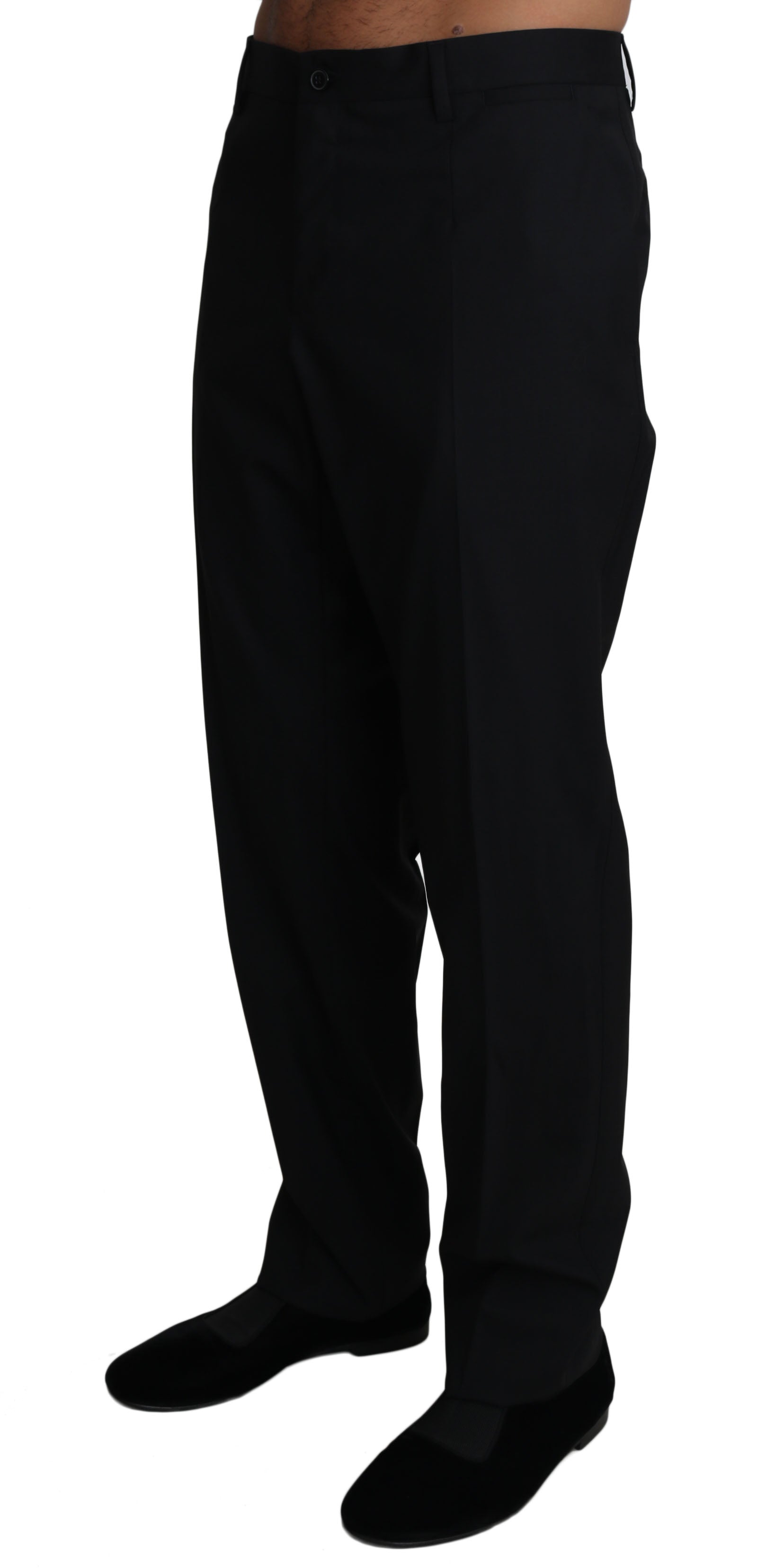 Dolce & Gabbana Schwarze Wolle Stretch Kleid Hose Hose