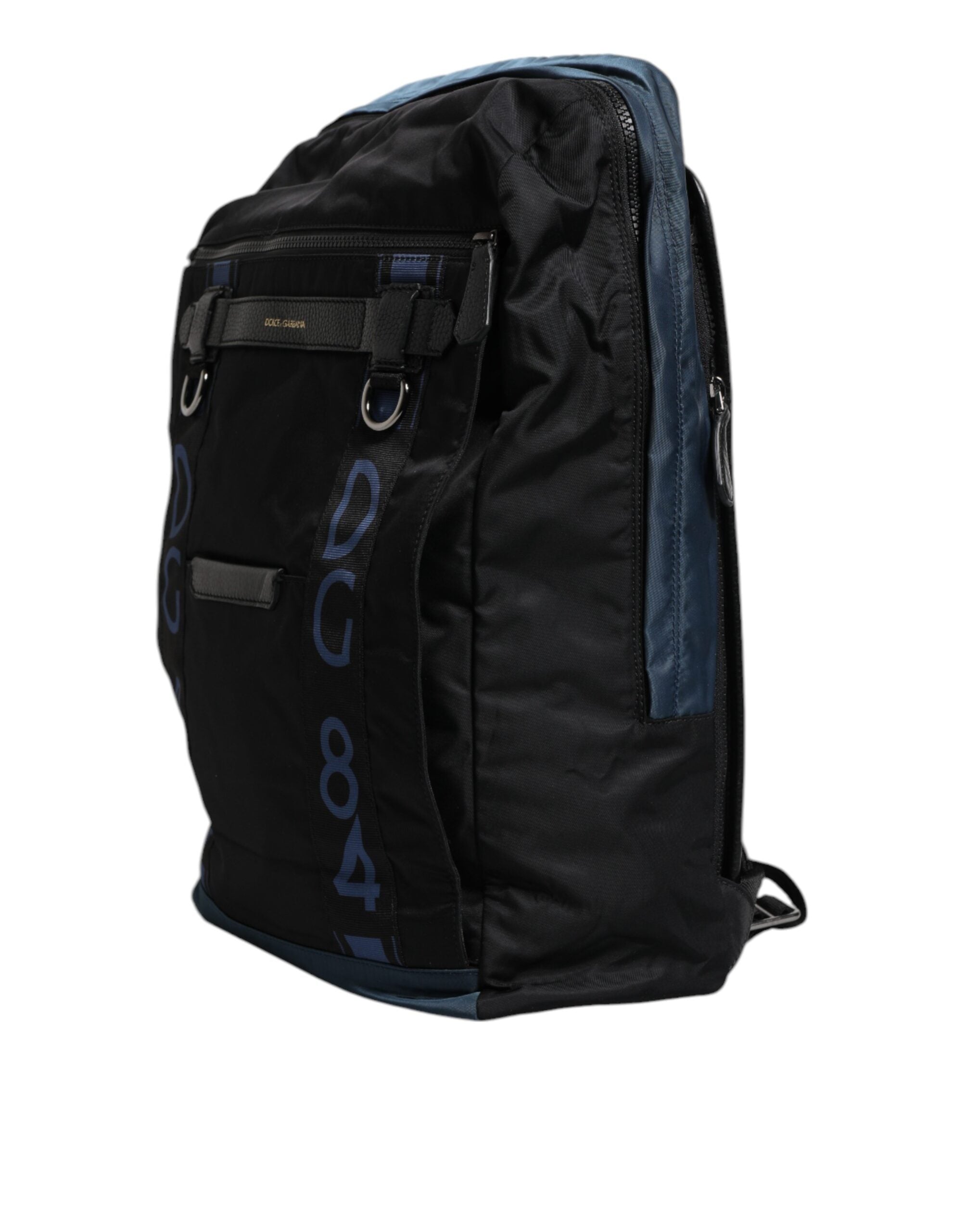 Dolce & Gabbana Schwarzer Nylon DG Logo Schulrucksack Tasche