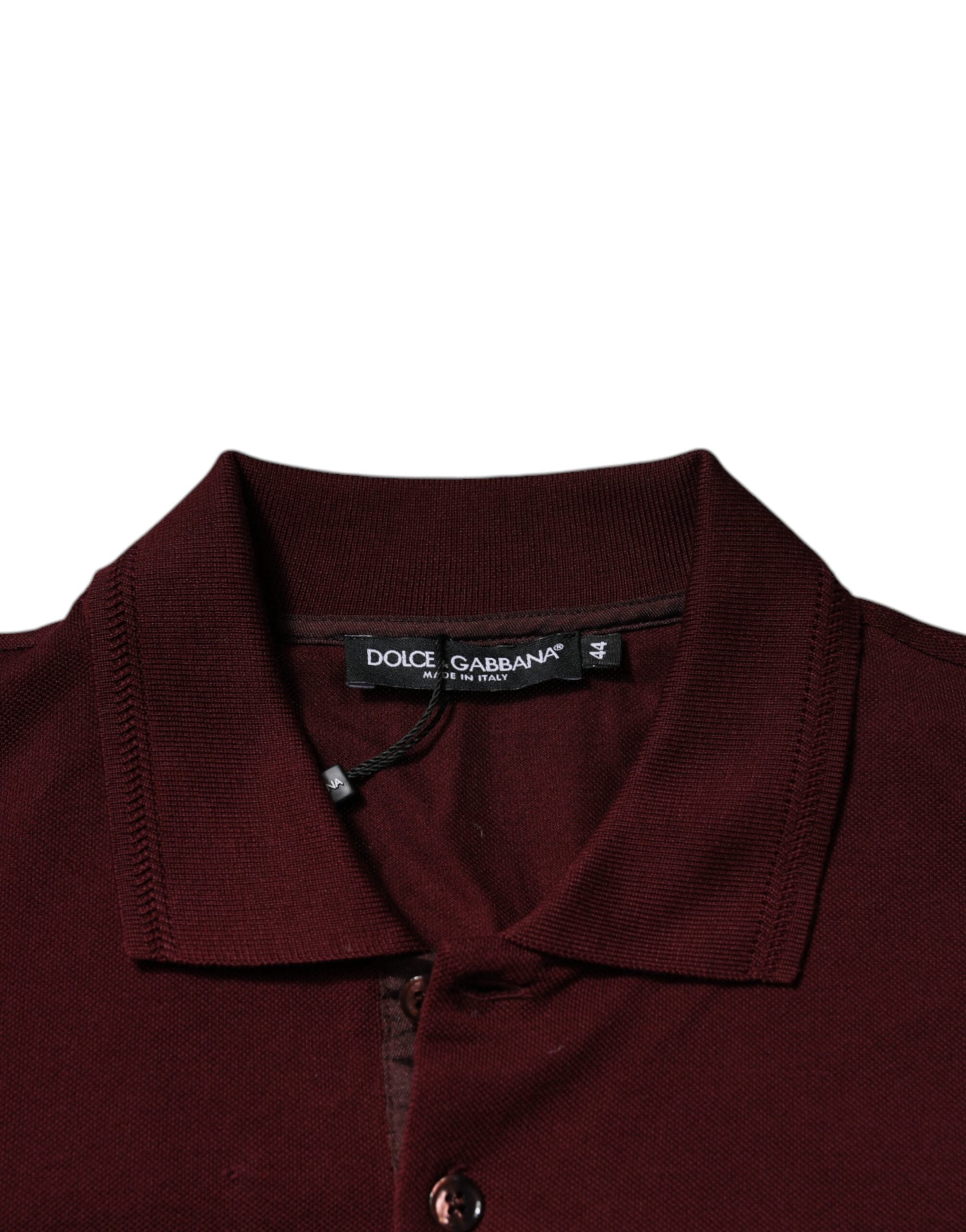 Dolce & Gabbana Kastanienbraunes Polo-T-Shirt mit kurzen Ärmeln und Kragen